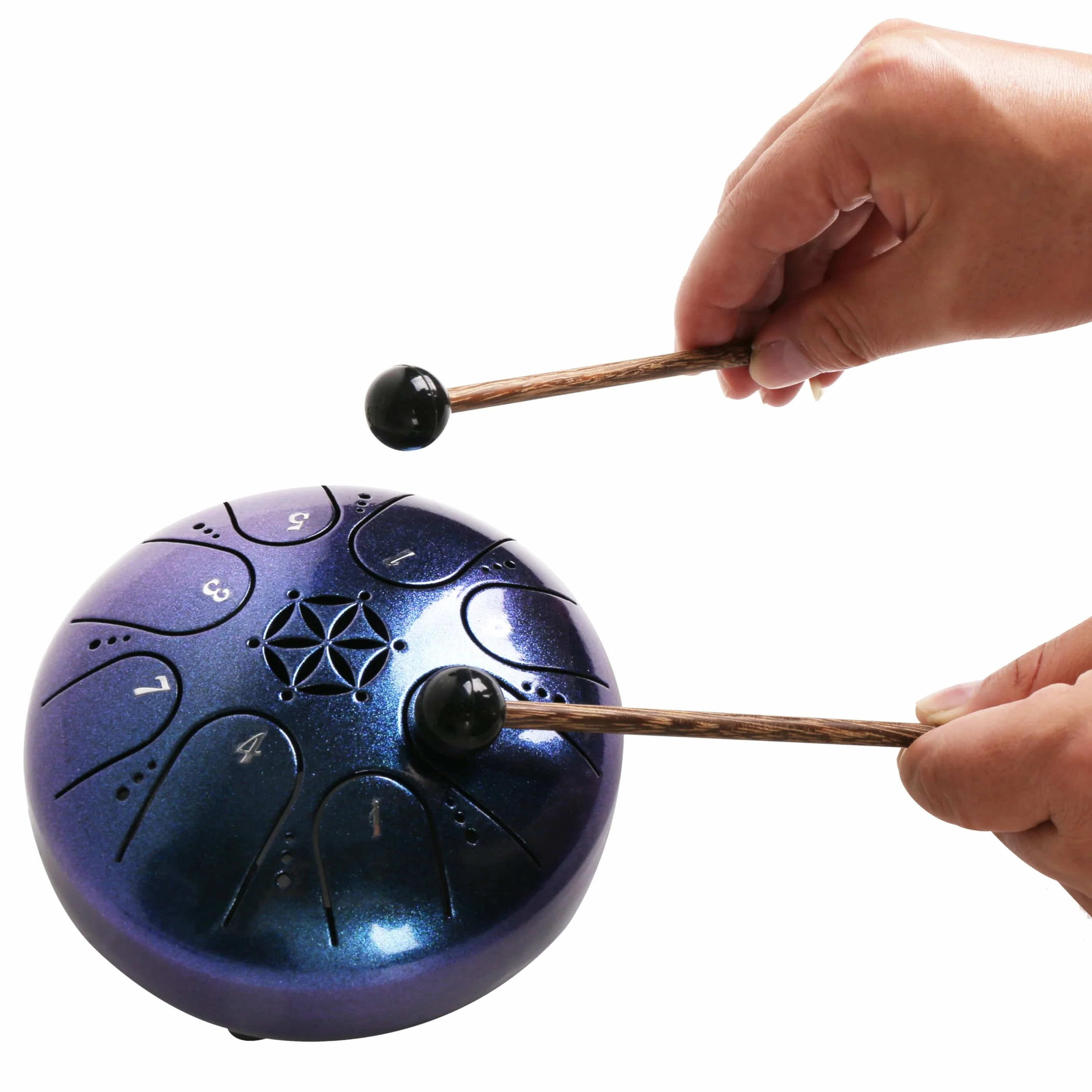 Rayzm Bęben językowy ze stali tytanowej 5 cali 8 nut Handpan Tank Drum Kit przenośny instrument perkusyjny tonacja C