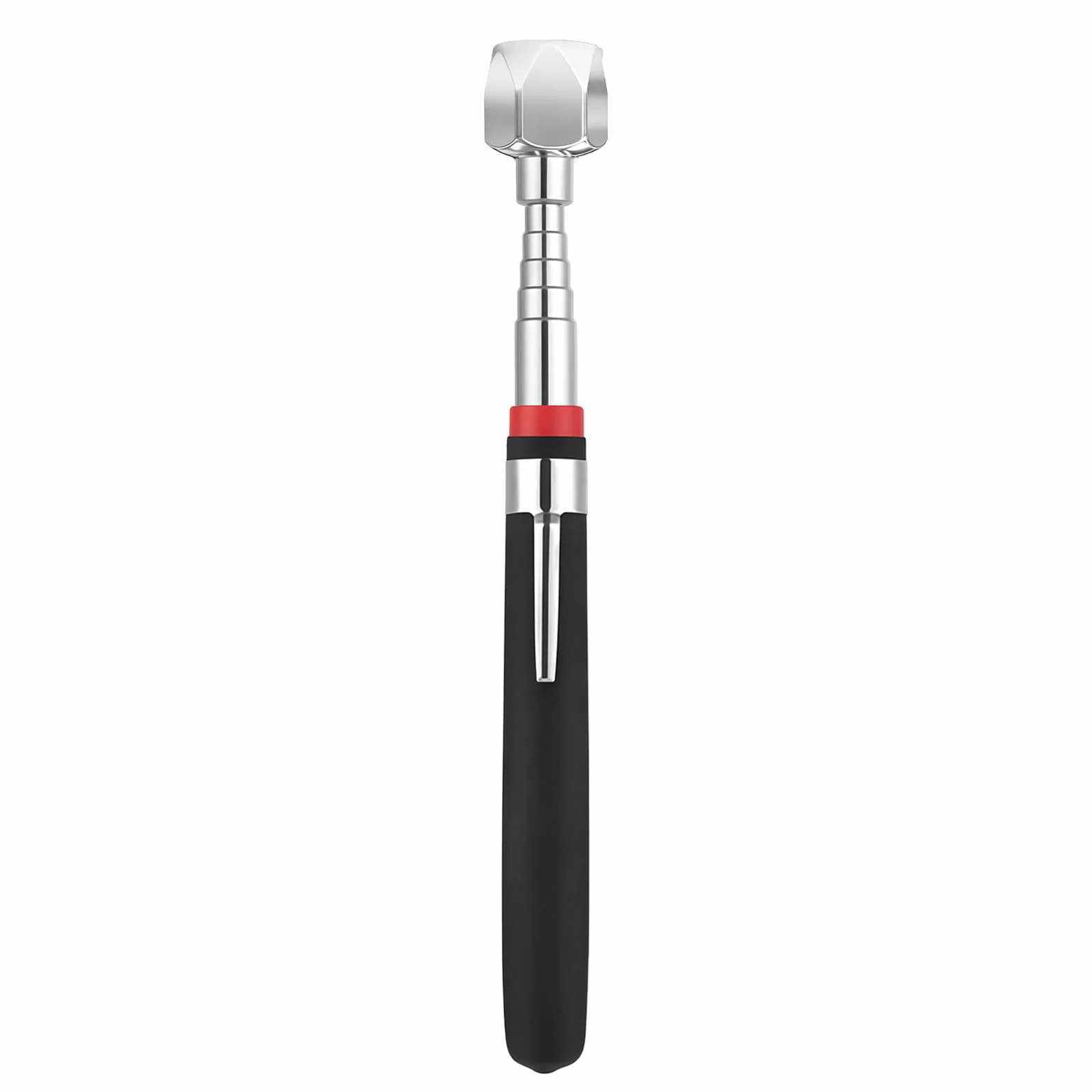 Flintronic Zestaw teleskopowych prętów magnetycznych, 1 sztuka, elastyczny podnośnik magnetyczny 16 lb z drążkiem teleskopowym i antypoślizgowym uchwytem, okrągły i kwadratowy drążek odbiorczy z