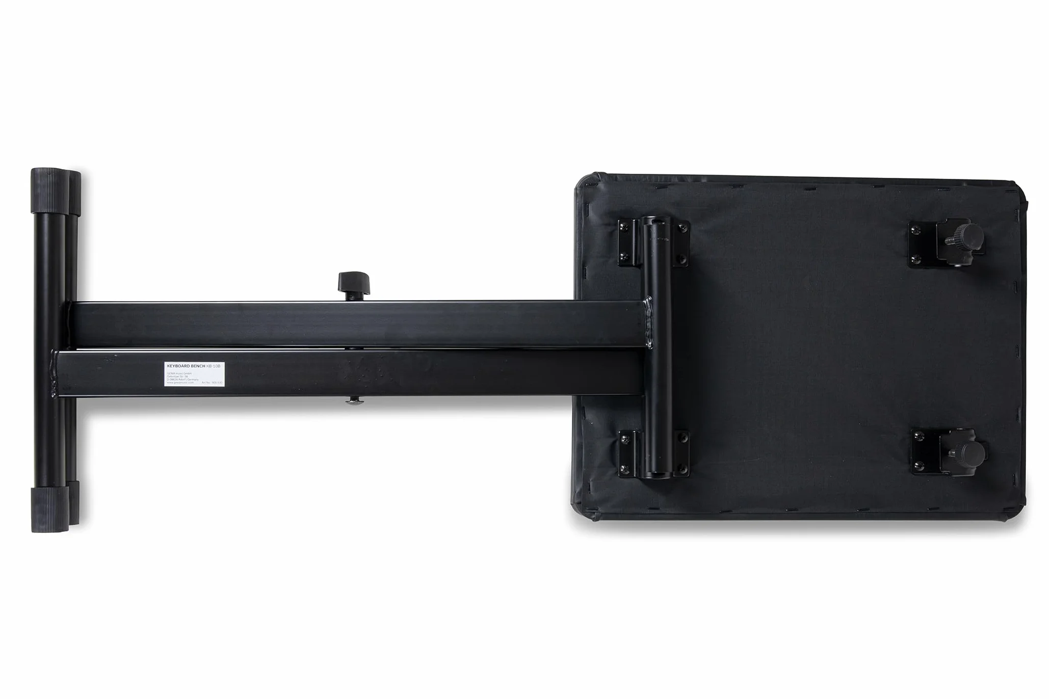 Ławka do keyboardu GEWA czarna, 3-stopniowa regulacja wysokości, siedzisko ze sztucznej skóry czarne 43x31 cm, wyściółka 3 cm