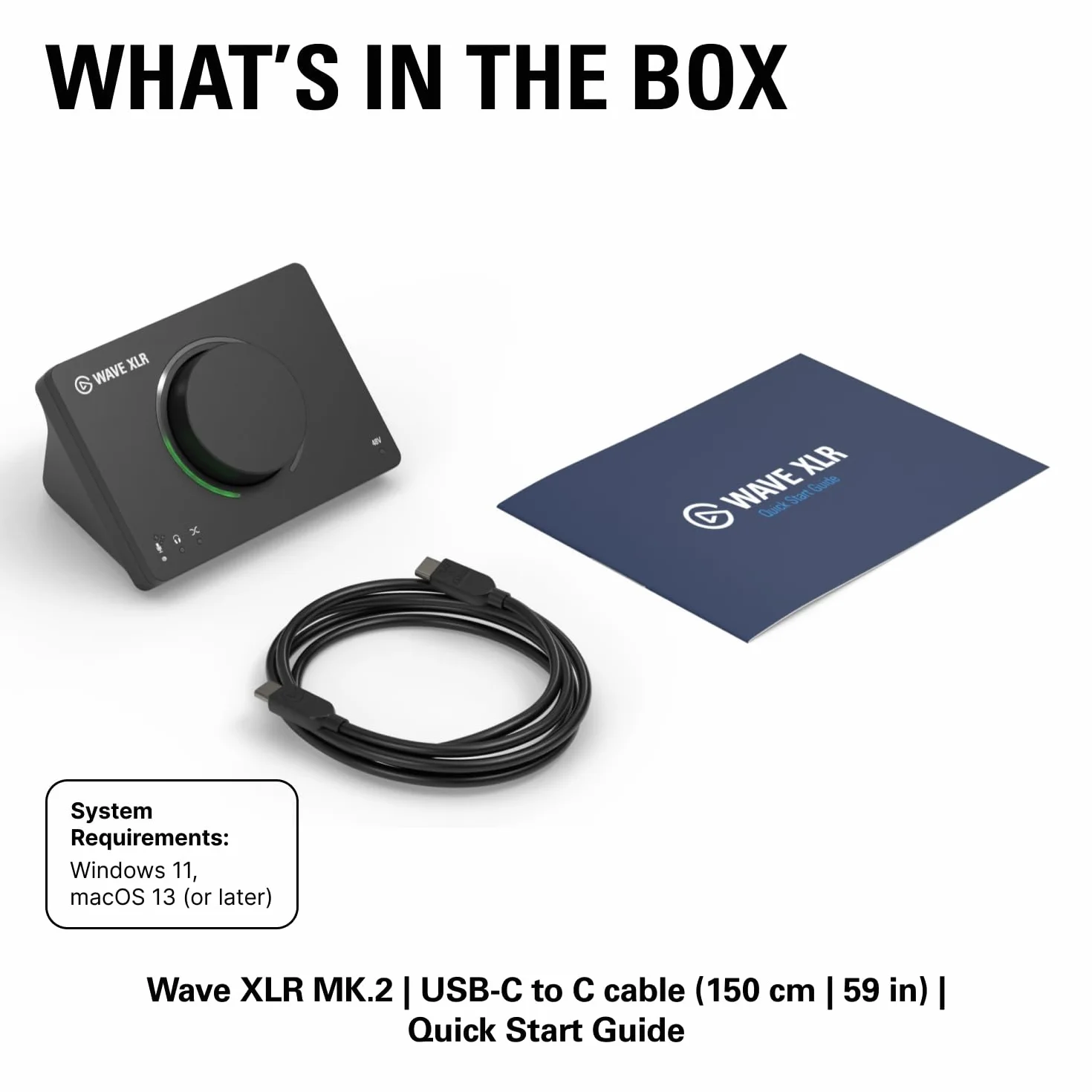 Elgato Wave XLR MK.2 - Interfejs audio USB i mikser DSP do mikrofonów XLR, wzmocnienie 80 dB, wbudowane efekty, sprzężenie zwrotne LED, wyciszenie dotykowe, współpracuje z Stream Deck, PC i Mac