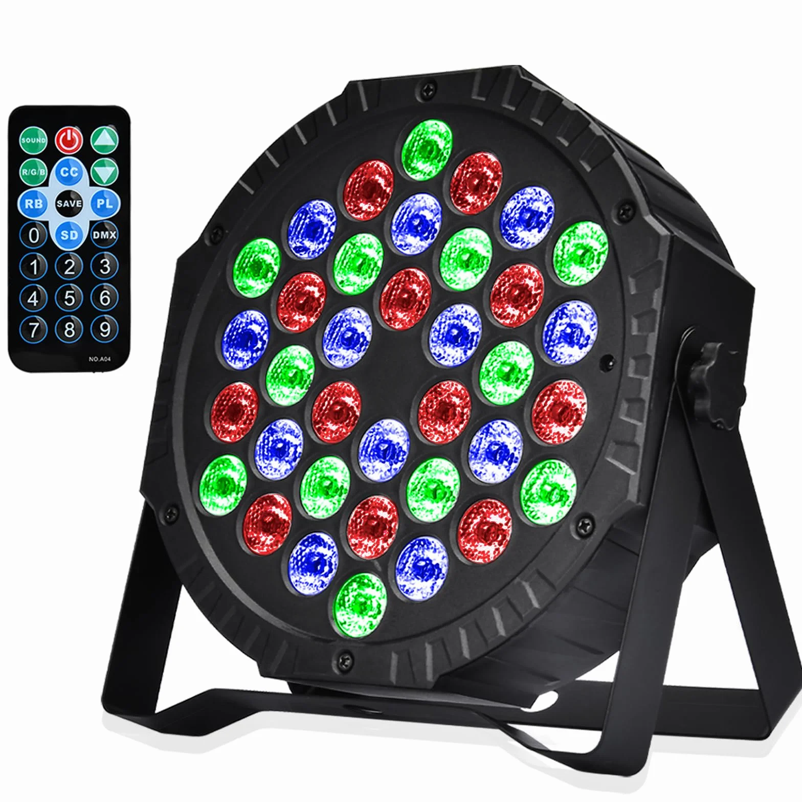 Reflektor LED Par 36 LED oświetlenie sceniczne RGB oświetlenie imprezowe z pilotem zdalnego sterowania LED, dyskoteka, pokaz świetlny, do baru, na imprezę, wesele, Halloween, Boże Narodzenie (1