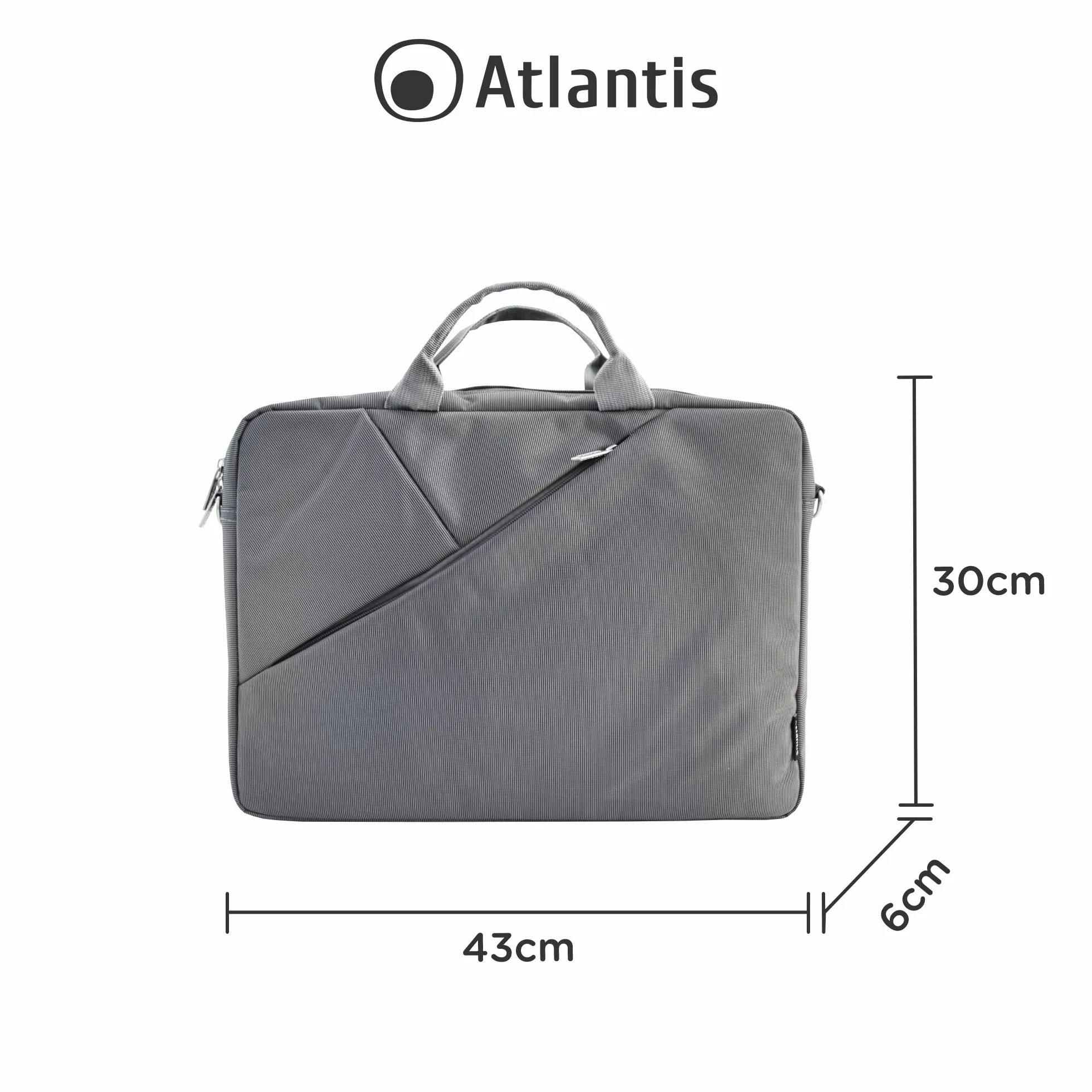 Atlantis Land L77 Delux torba na notebooka 39,6 cm (15,6 cala) aktówka szara - torby na notebooka (walizka na dokumenty, 39,6 cm (15,6 cala), pasek na ramię, szary)