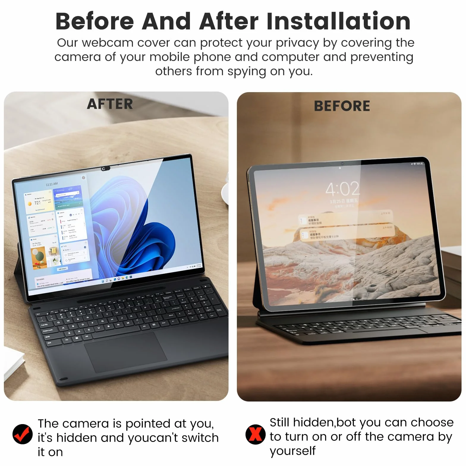 Osłona kamery internetowej, osłona aparatu komputerowego, ochrona prywatności, osłona aparatu telefonu, kompatybilna z laptopami i MacBook Pro iMac, Mac, komputerem, inteligentnym telefonem, (16 sztuk