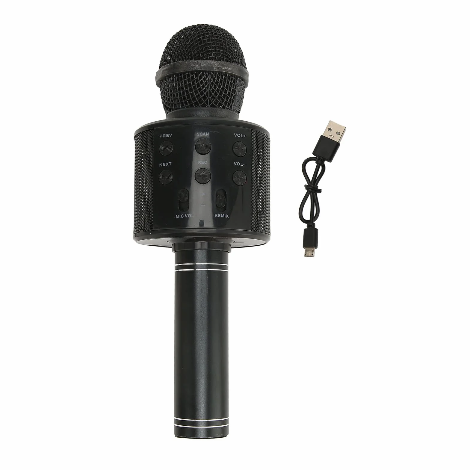 Bezprzewodowy Mikrofon do Karaoke Bluetooth, Przenośny Ręczny Głośnik z Mikrofonem 4 w 1, Stereofoniczna Maszyna do Karaoke dla Dzieci i Dorosłych, Prezenty Urodzinowe i świąteczne (Czarny)