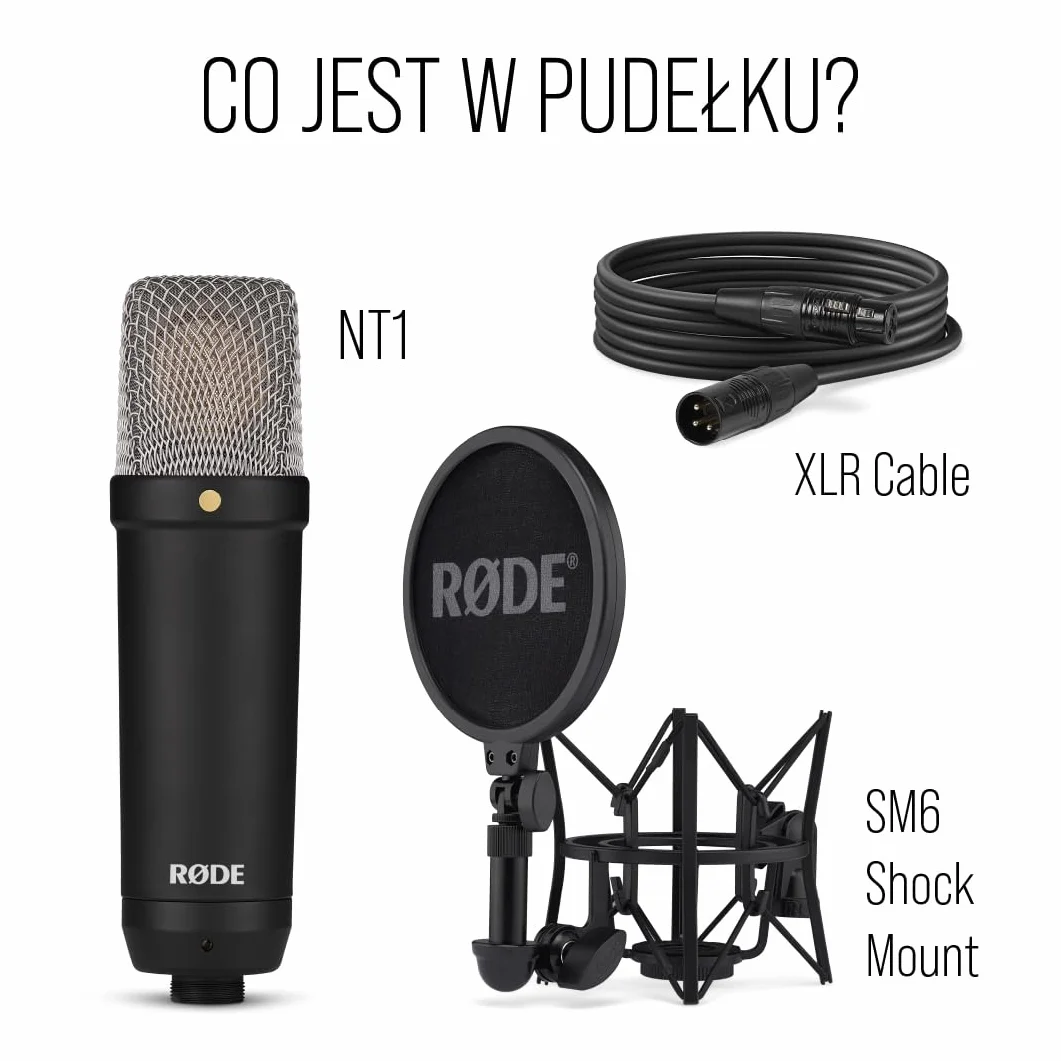 RØDE Nt1 Signature Mikrofon Pojemnościowy, Czarny, ‎5,2 x 5,2 x 18,9 cm