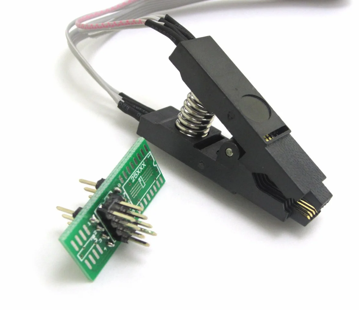 DollaTek SOIC8 SOP8 klips testowy do EEPROM 93CXX / 25CXX / 24Cxx programowanie In-Circuit + 2 adaptery