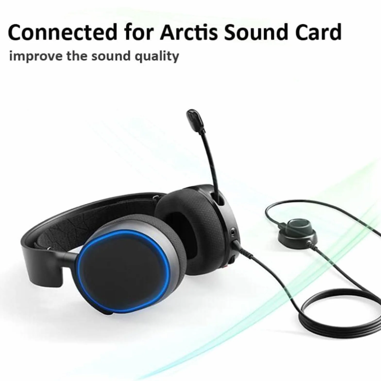 Kabel Audio Zestawu Słuchawkowego, Wymienny Kabel Audio, Kompatybilny ze Słuchawkami do Gier 3, 5, 7, Pro, Prime Gaming, 1,5 Metra