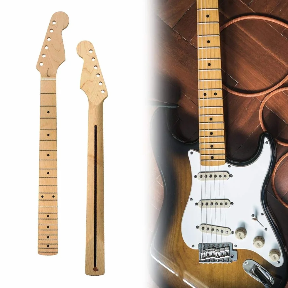 Szyja gitarowa gitara elektryczna, 22 progi, gryf gitarowy, szyja gitarowa, zamiennik szyi, klon, do części naprawczych