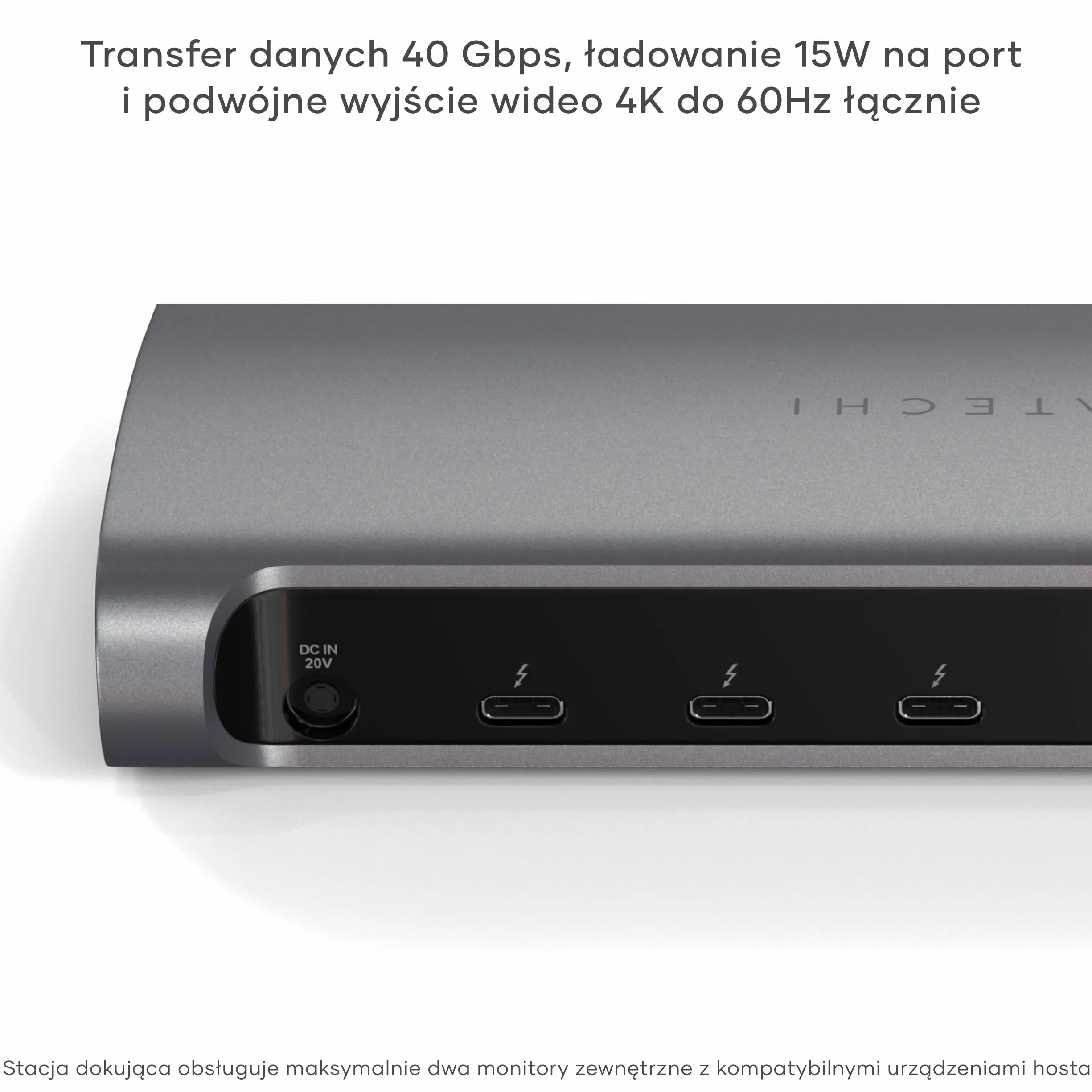 SATECHI 11 w 1 Thunderbolt 4 Stacja Dokująca, Port Hosta 100W PD, 3x Thunderbolt 4, USB-A 3.2, Czytnik Kart SD UHS-II, Ethernet, Dźwięk – do MacBook Air i Pro M5 M4, Windows