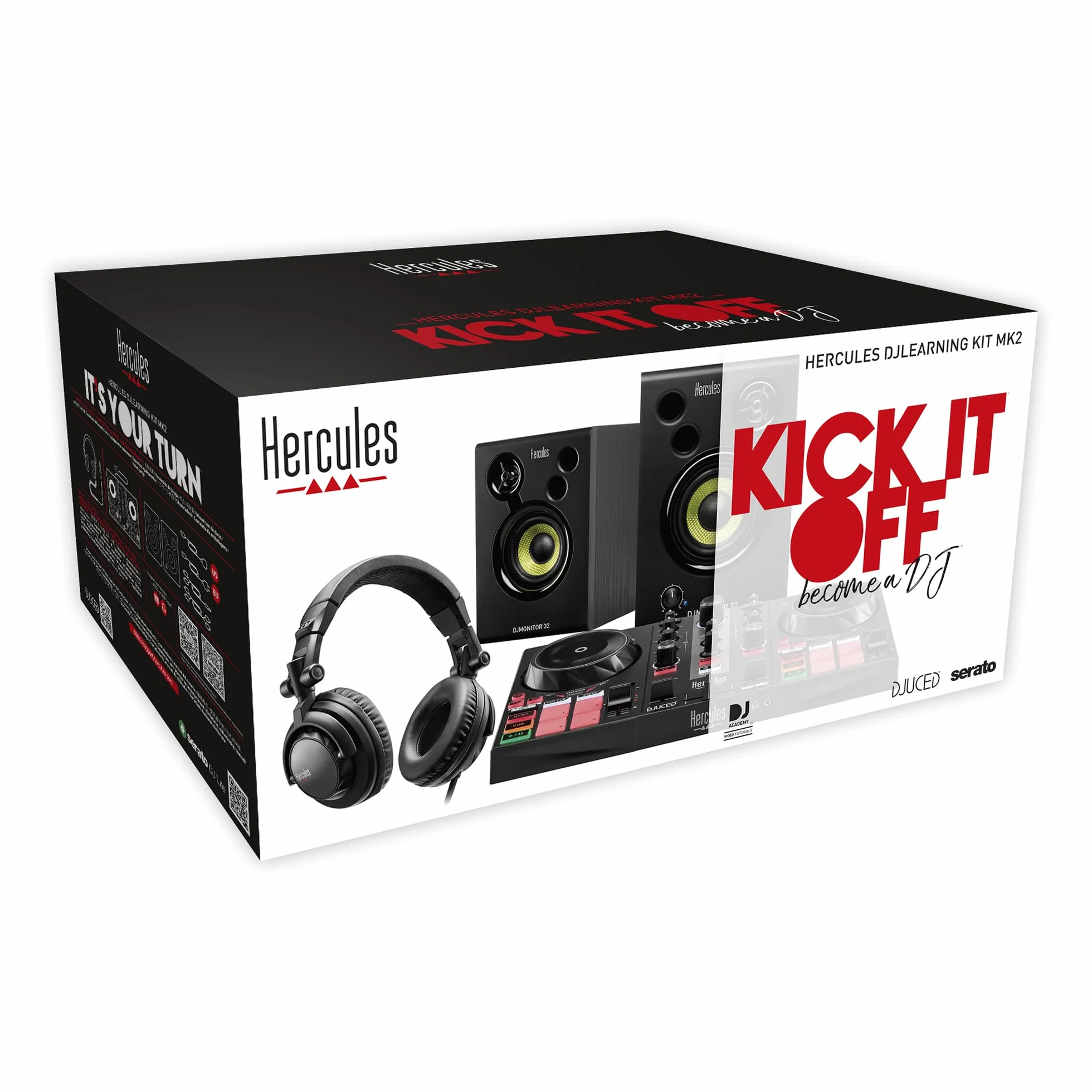 Hercules DJLearning Kit MK2 — Kompletny Zestaw do Nauki Miksowania — Obejmuje Oprogramowanie i Samouczki