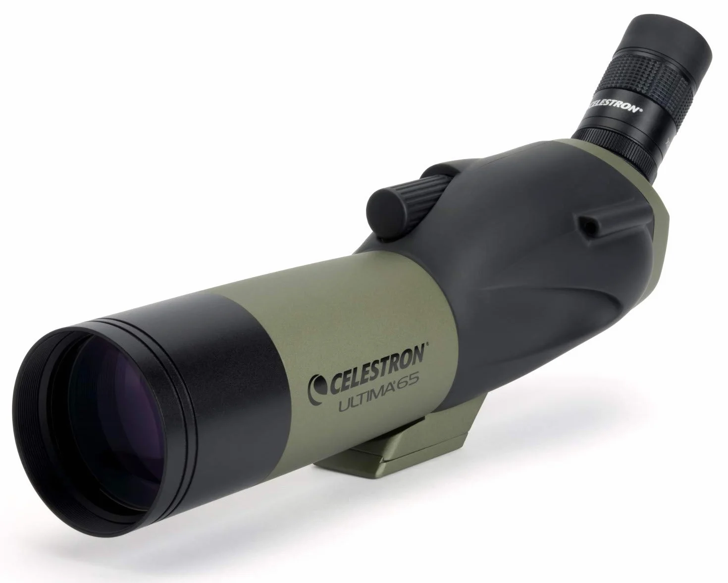 Celestron 52248 Ultima 65mm Angled Refractor Spotting Scope Telescope, Green