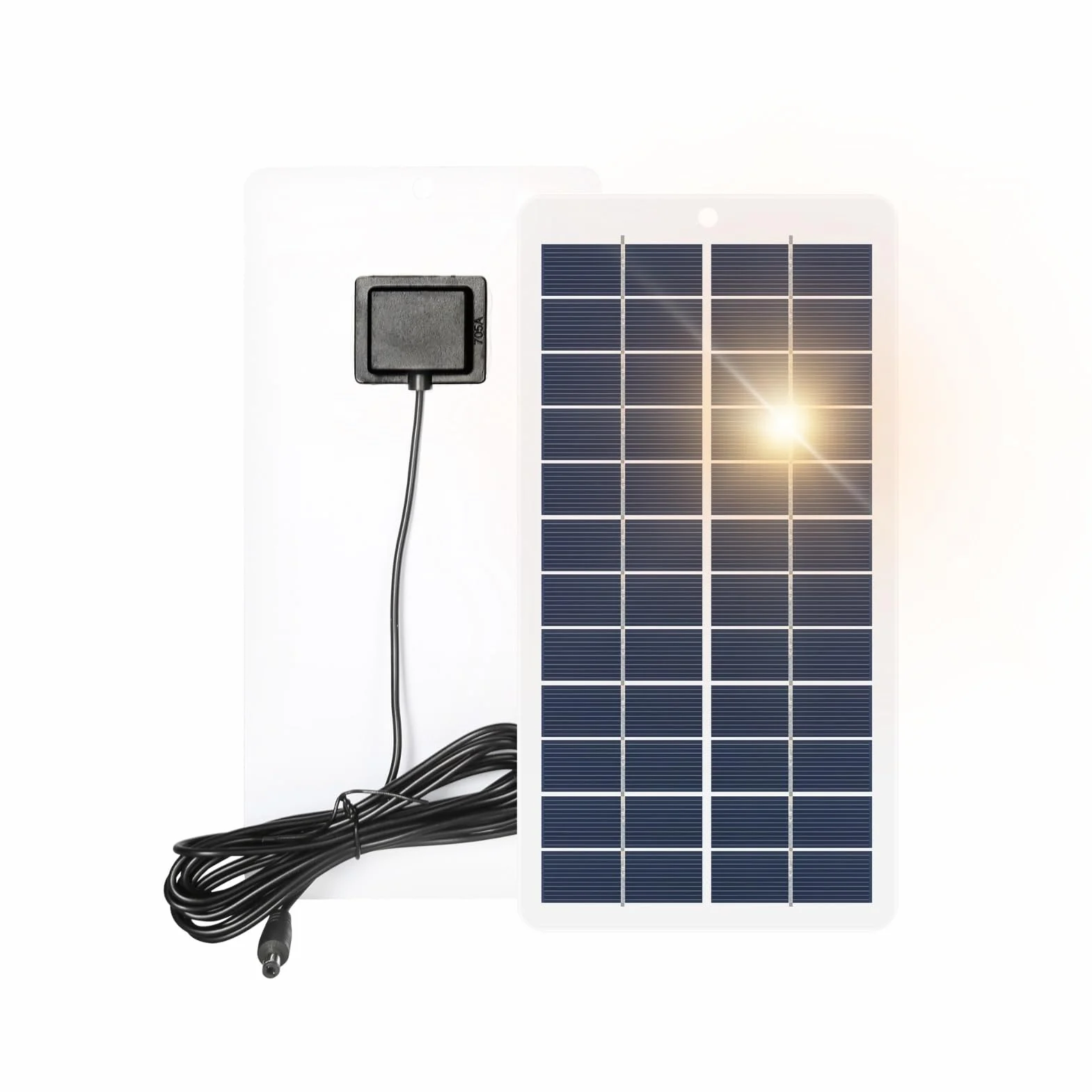 DEWIN Mini panel słoneczny, 5 W, przenośny polikrystaliczny panel słoneczny 12 V, ogniwa słoneczne, ładowarka do akumulatora DC 5,5 V, przyłącze do balkonu ogrodowego na zewnątrz, lampa solarna do