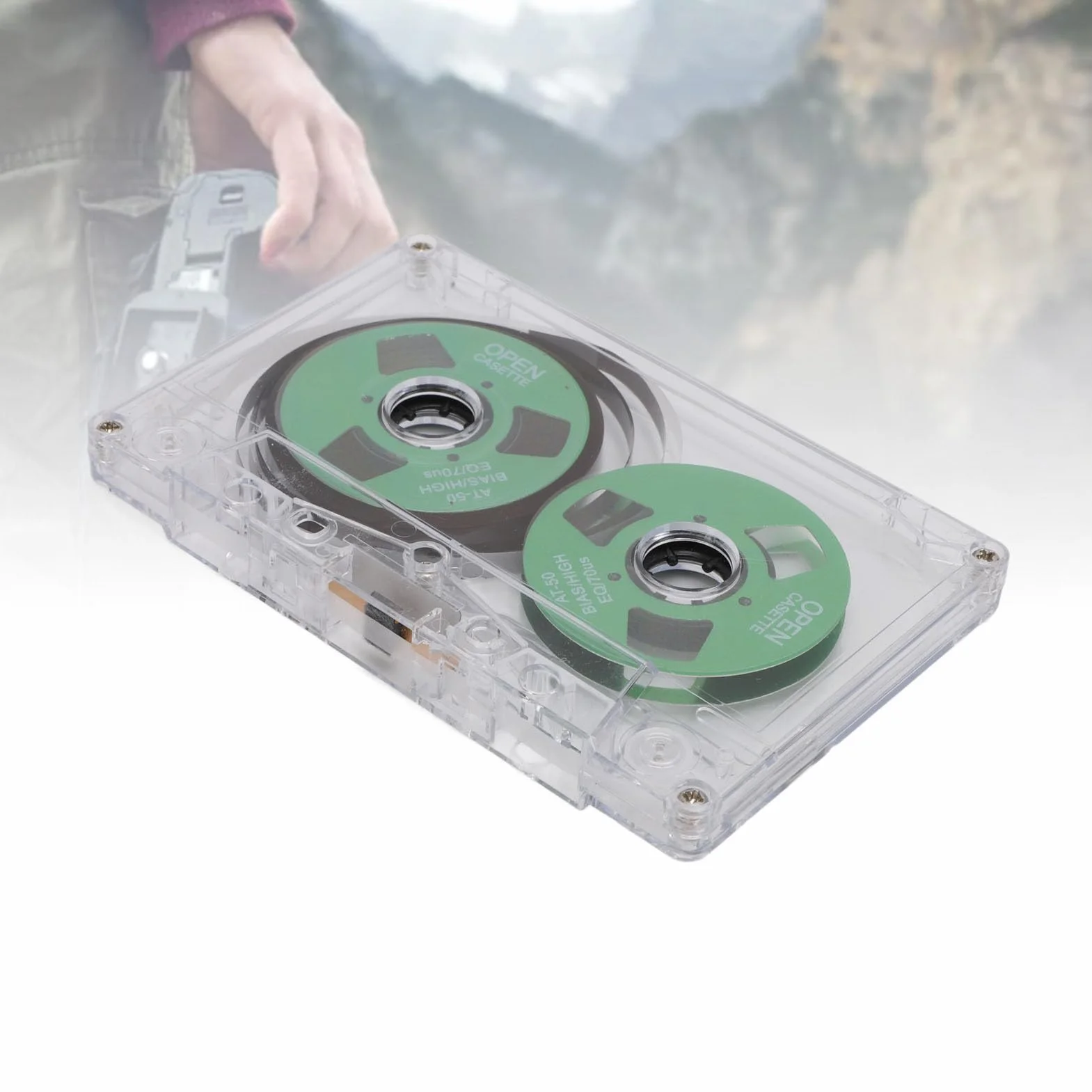 Pusta Kaseta Magnetofonowa Szpulowa, Dwustronna Metalowa Kaseta Magnetofonowa z Przezroczystym Pudełkiem, Czas Nagrywania 50 Minut, Idealna do Nagrywania Muzyki (-2214240058513)