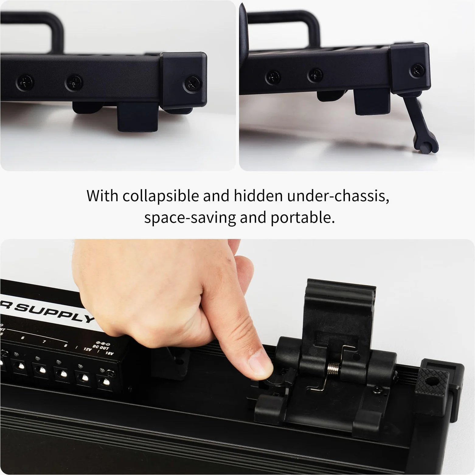 GUITTO Pedalboard gitarowy – bez paska do pedałów gitarowych ze stopu aluminium z torbą do przenoszenia bez pozostałości (GPB-03 duży)