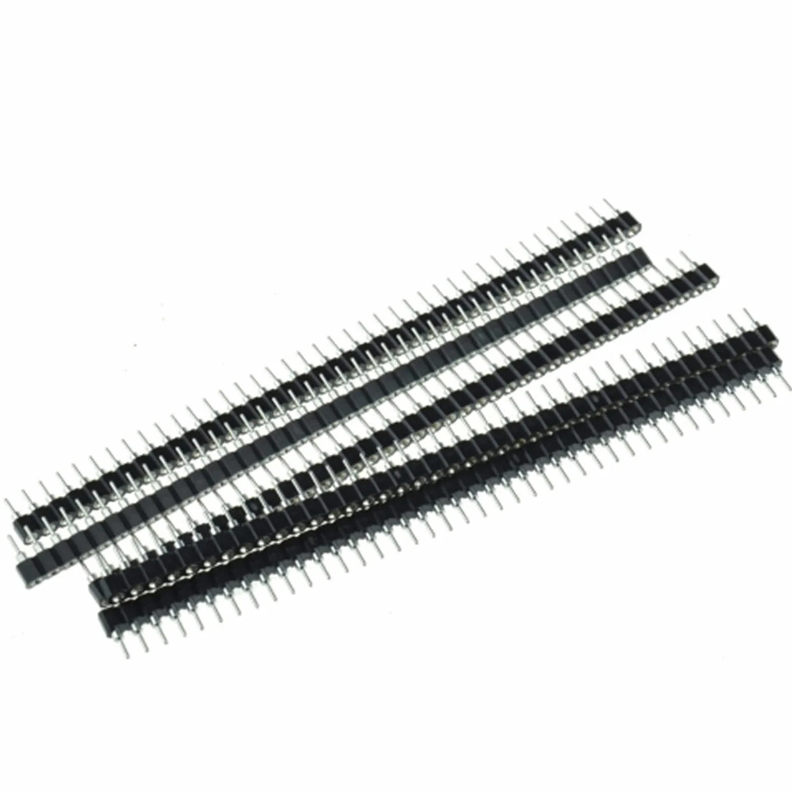 BuyWeek Listwa zasilająca cyna, 5 sztuk 1x40P 2,54 mm okrągły otwór jednorzędowa listwa zasilająca 40Pin PCB IC Crystal Socket Connector