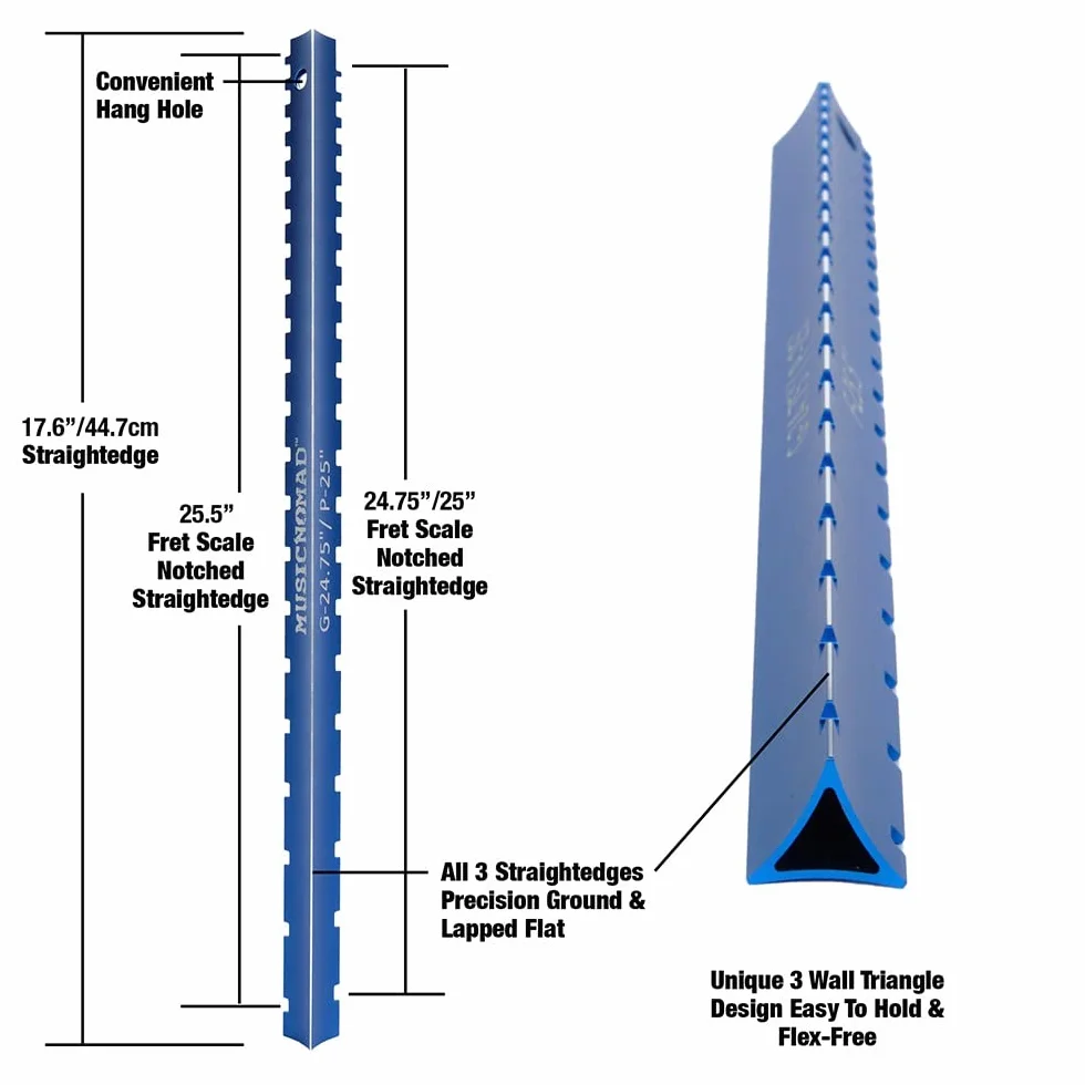 MusicNomad Tri-Beam 3'n 1 Dual Notched Straight Edge & Precision