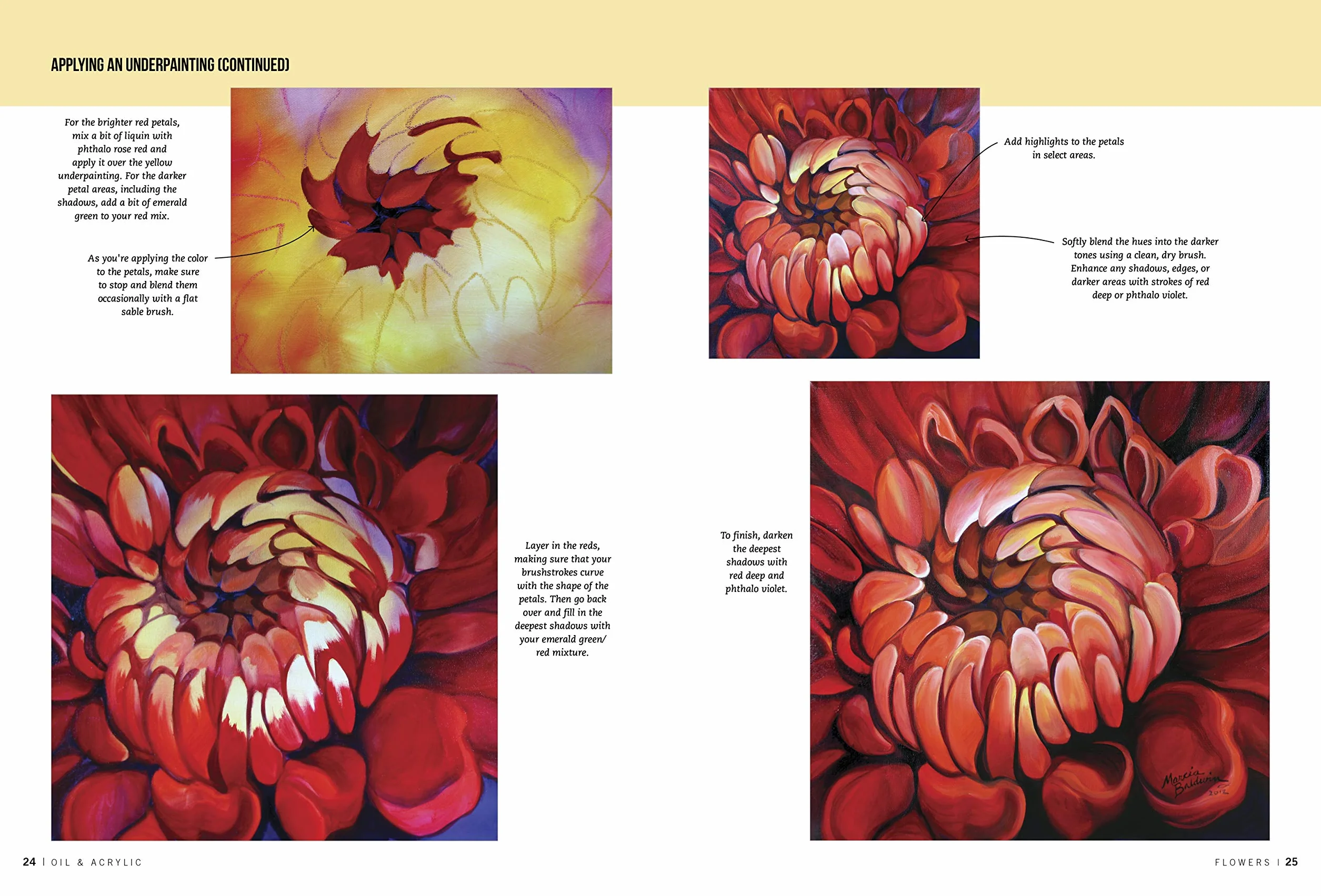 Oil & Acrylic: Flowers: Learn to paint step by step