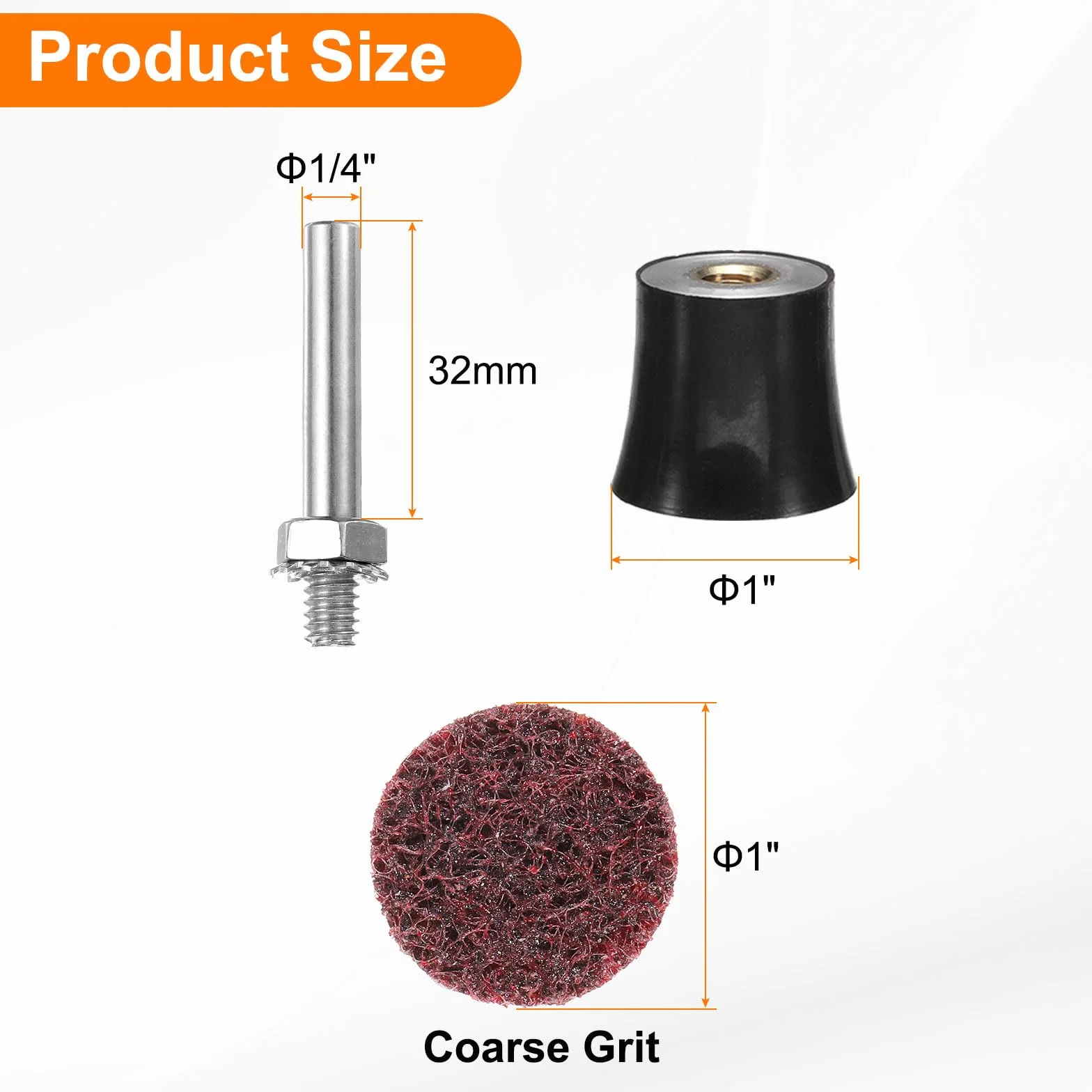 QUARKZMAN 27 szt. tarcze do szybkiego wymiany zestaw 1" Roll Lock krążki szlifierskie z uchwytem na podkładkę trzpieniową 1/4", średnia ziarnistość, tarcza do kondycjonowania powierzchni do