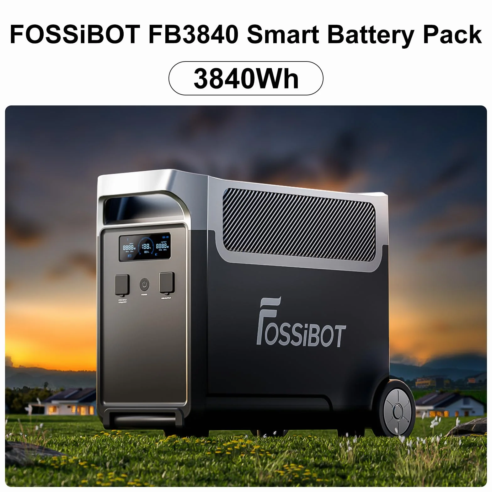 Bateria dodatkowa FOSSiBOT FB3840, akumulator LiFePO4 3840Wh do F3600 Pro, 6500 cykli, szybkie ładowanie
