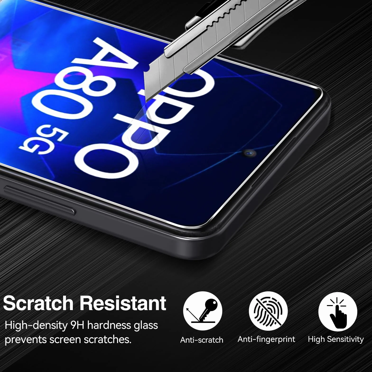 iVoler Etui do Oppo A80 5G z 2 szt. szkła hartowanego, [odporne na wstrząsy wojskowe] etui ochronne, smukłe miękkie silikonowe TPU odporne na odciski palców i zarysowania, czarne