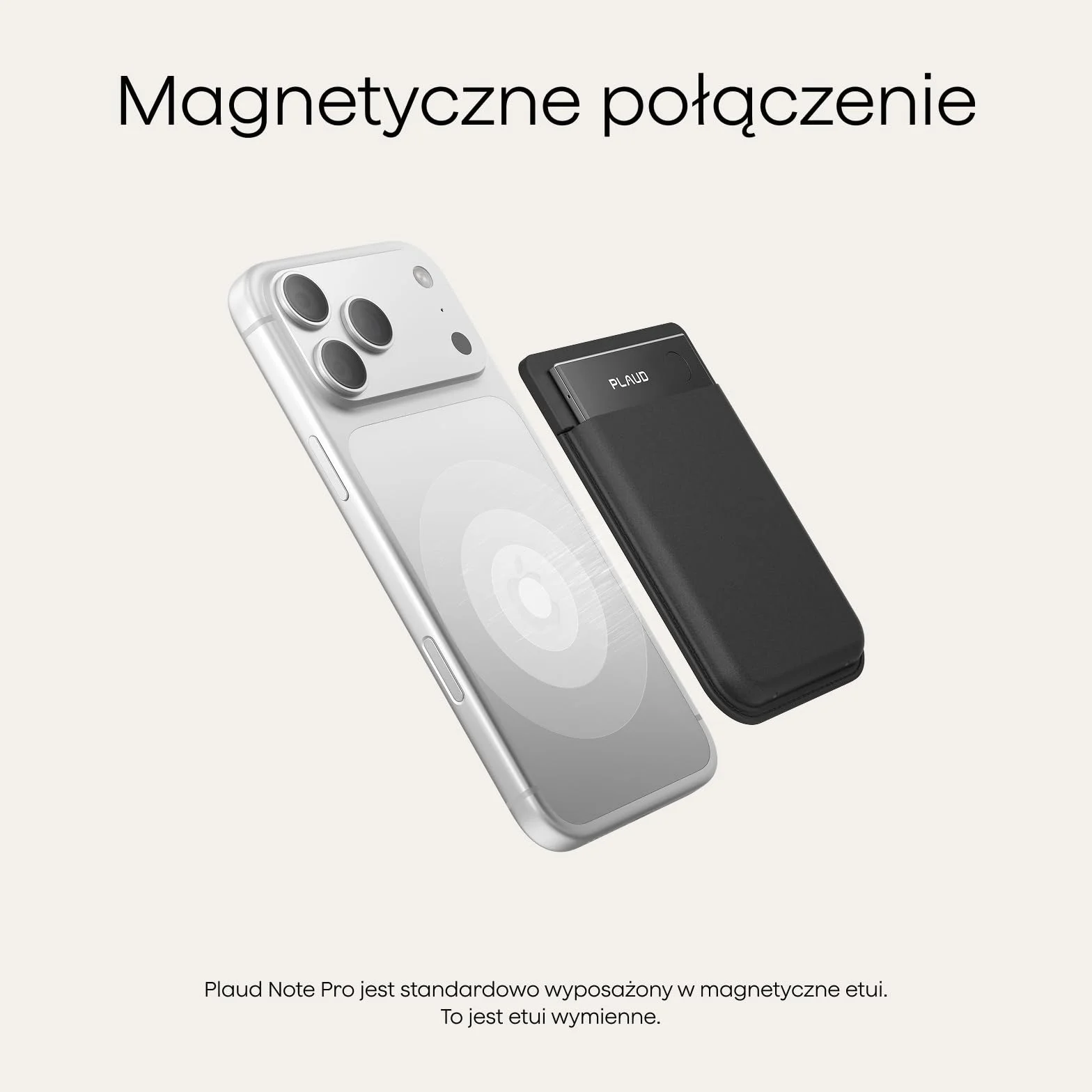Plaud Note Pro etui ochronne magnetyczne kompatybilne z urządzeniem nagrywającym KI, czarny
