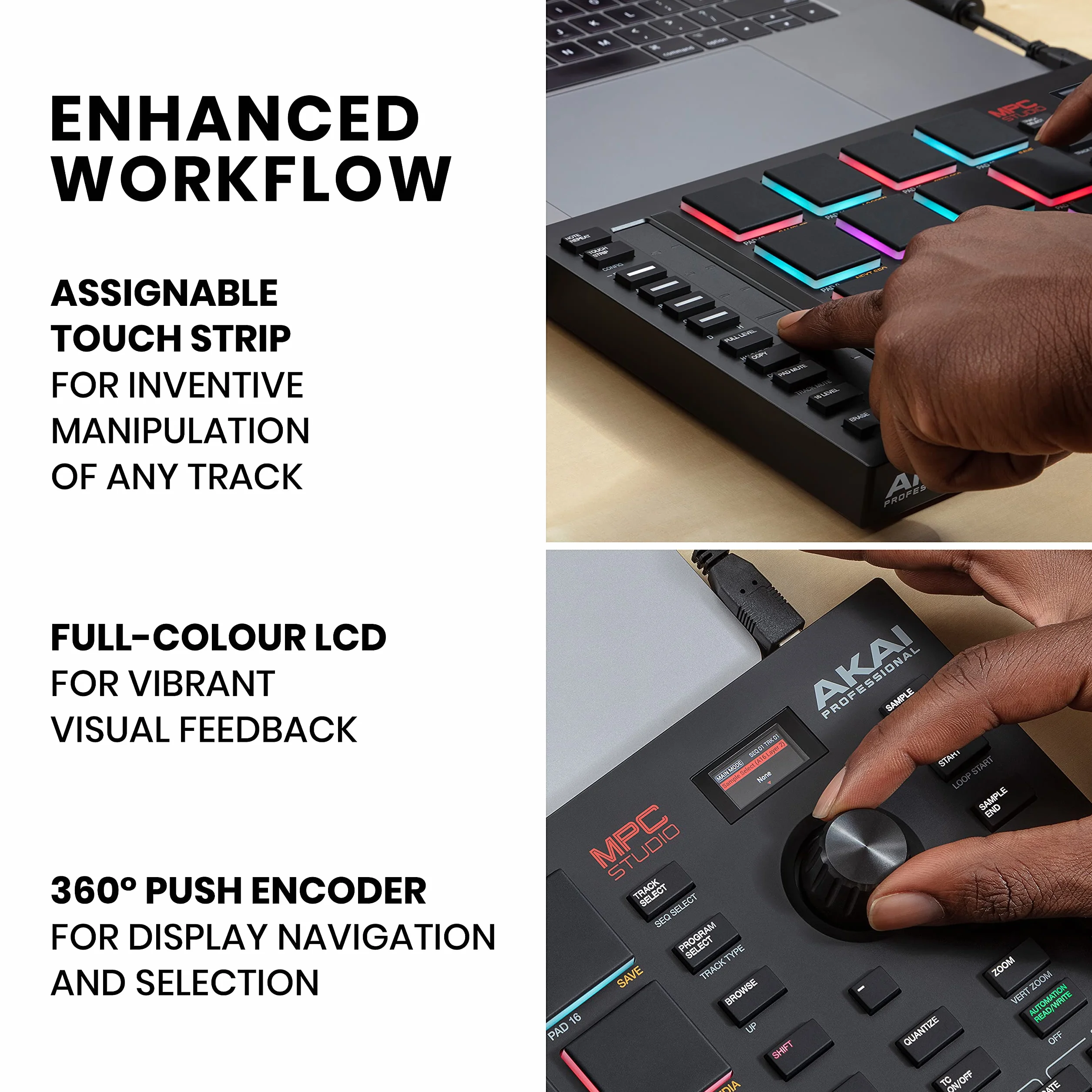 Akai Professional MPC Studio Kontroler MIDI Beat Maker 16 podkładek RGB czułych na siłę nacisku