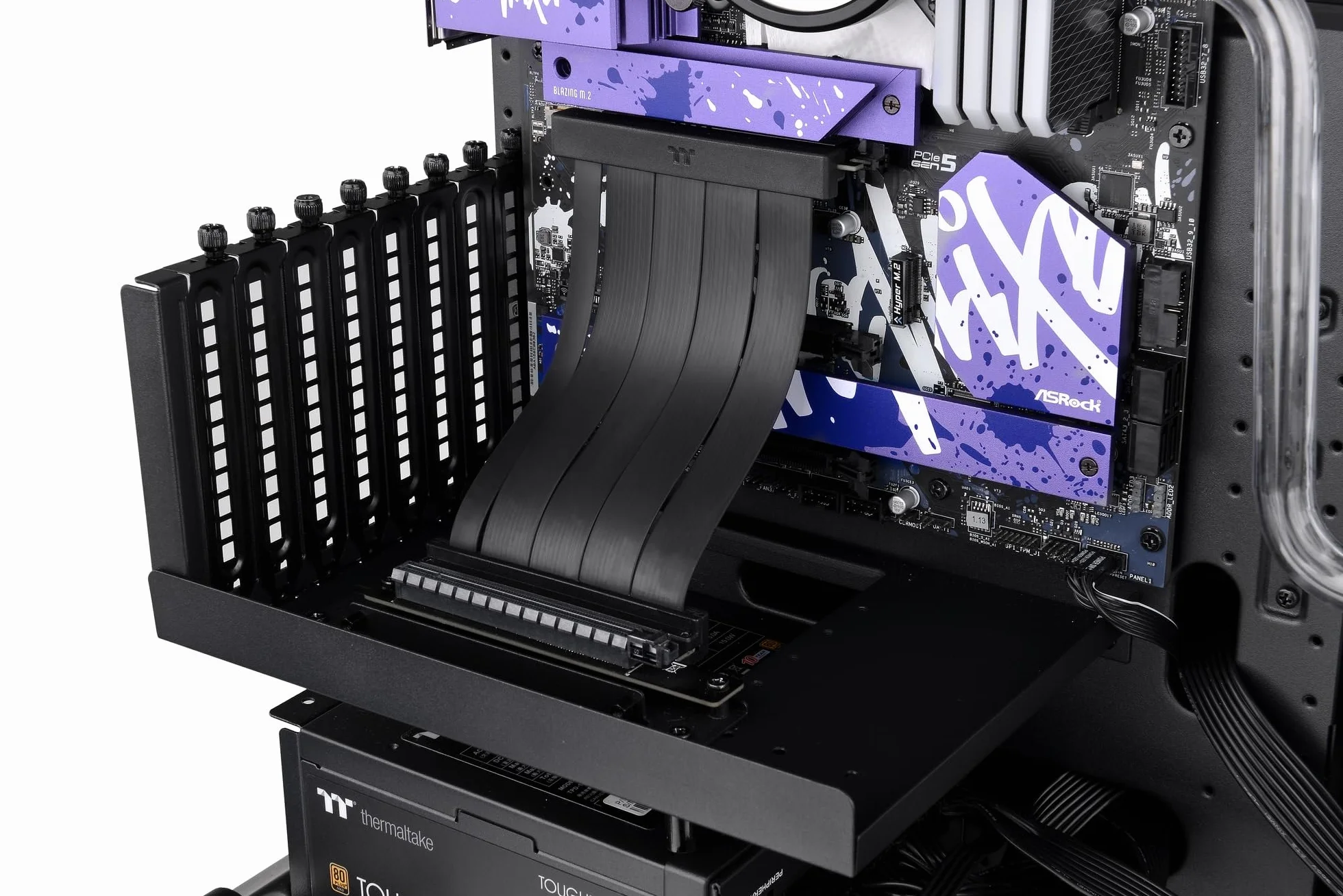 Thermaltake Kabel pionowy PCI-E 4.0 Dual 90 stopni | 130 mm, czarny