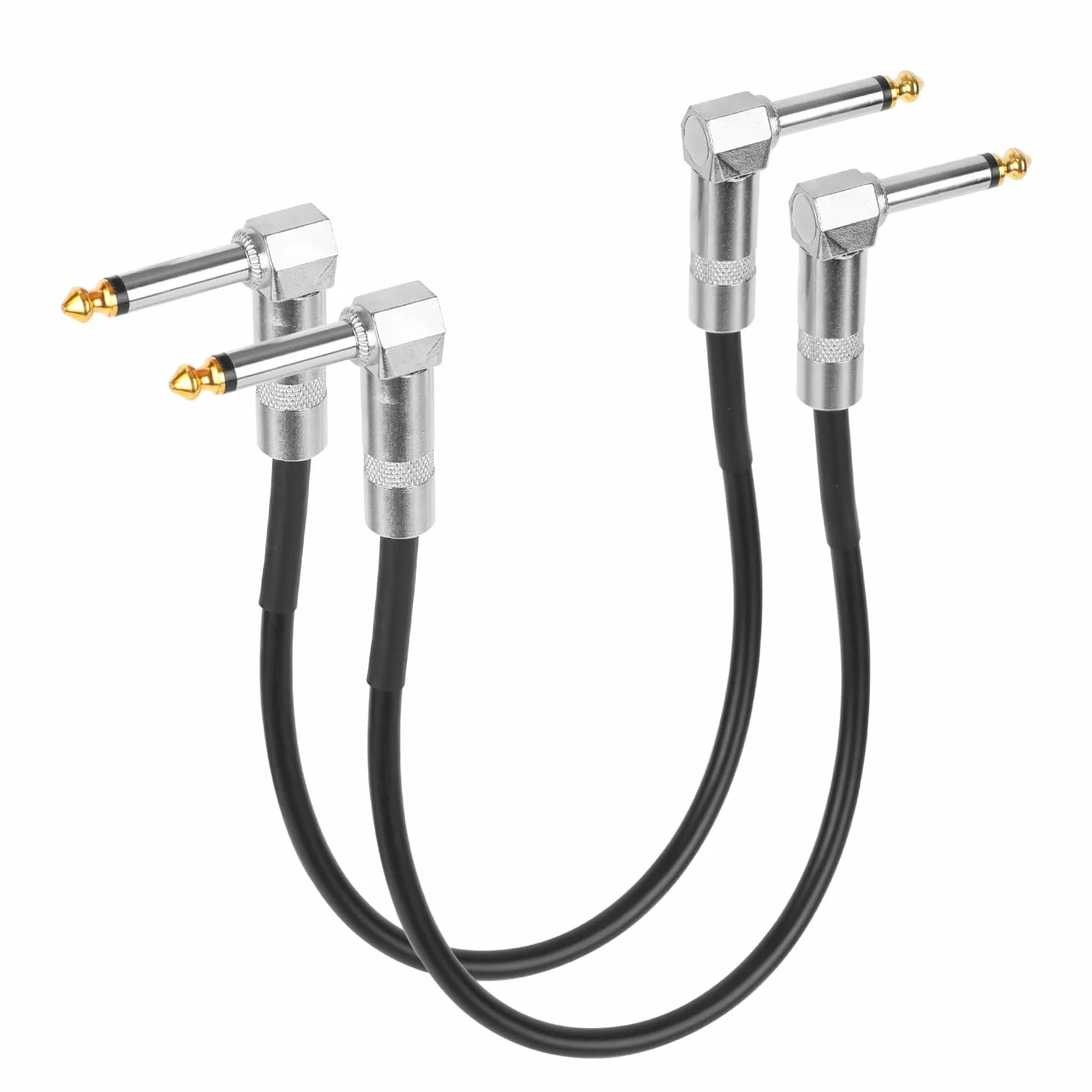 2pc Kable do Gitary, 30cm Gitary Kabel Pomocniczy 6,5mm Złącze Pedału Efektowego Instrumentu Bezszumowe do Miksera Basowego