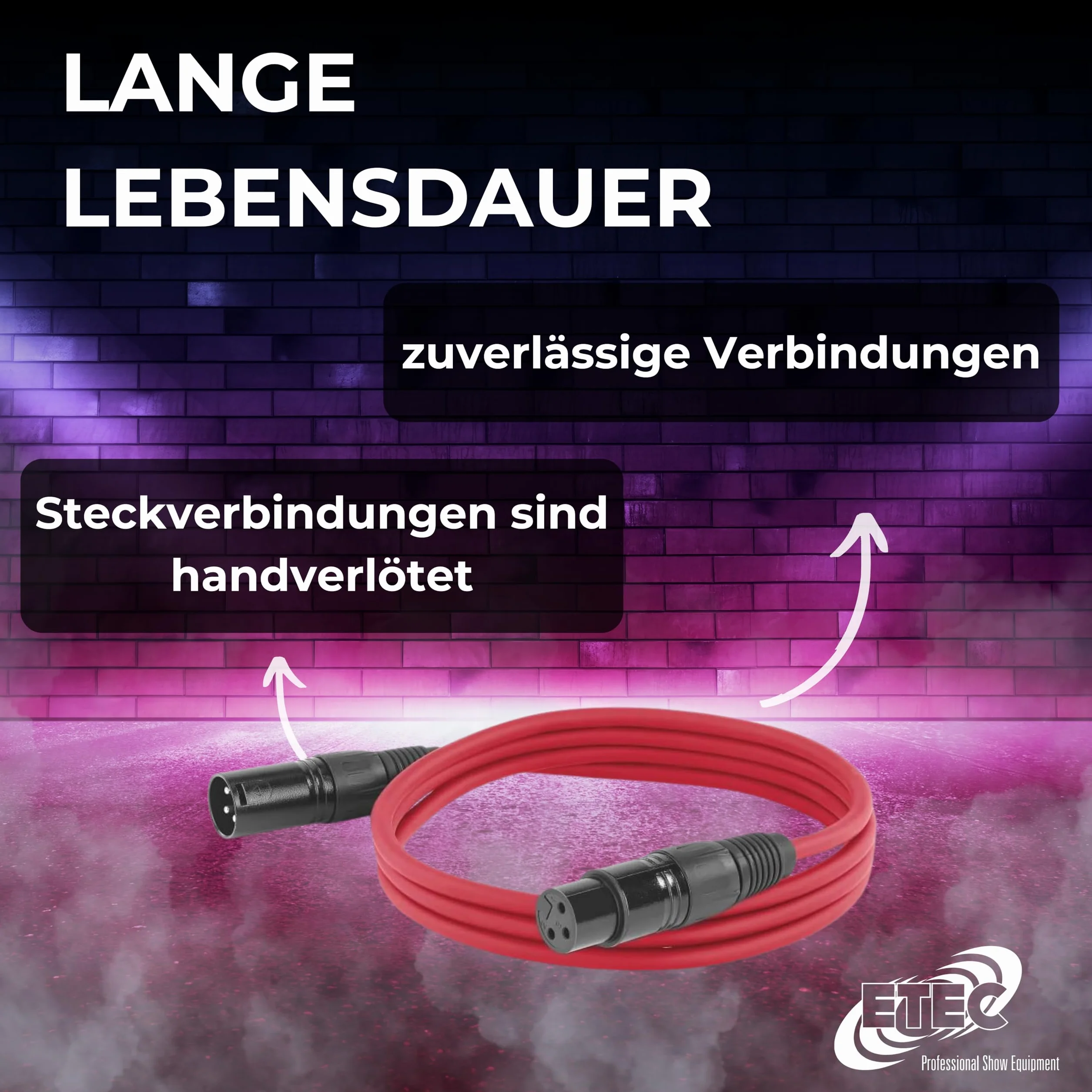 ETEC, Kabel XLR, kabel mikrofonowy, wtyczka XLR na gniazdo XLR, kabel łączący XLR, niebieski, 1,50 m