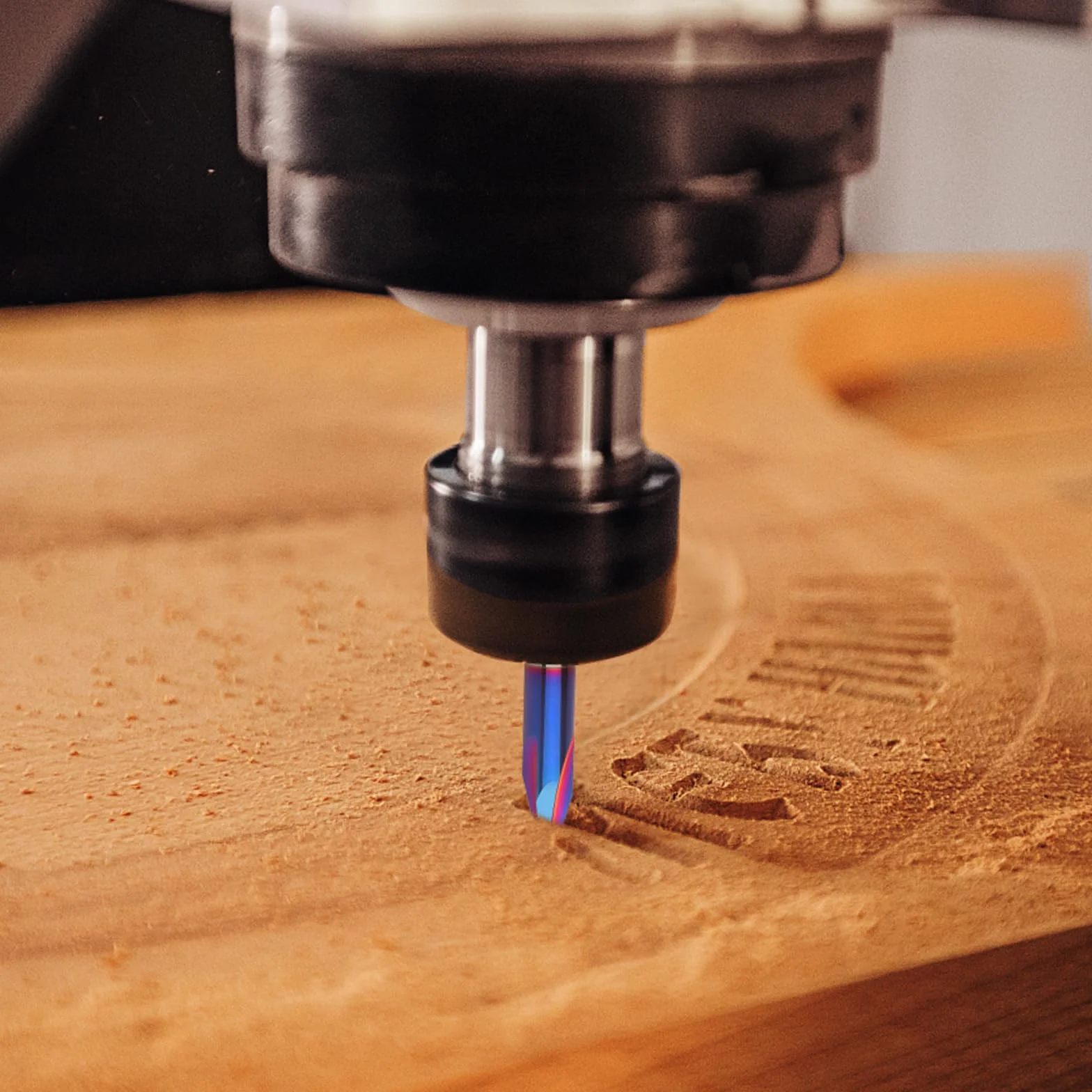 EANOSIC 30 stopni V-bit, trzon 6,35 mm, frez do włókna CNC, 3-ostrzowy, V-rowek z niebieską powłoką nano, do drewna, grawerowania CNC, rzeźbienia (bardzo długie)