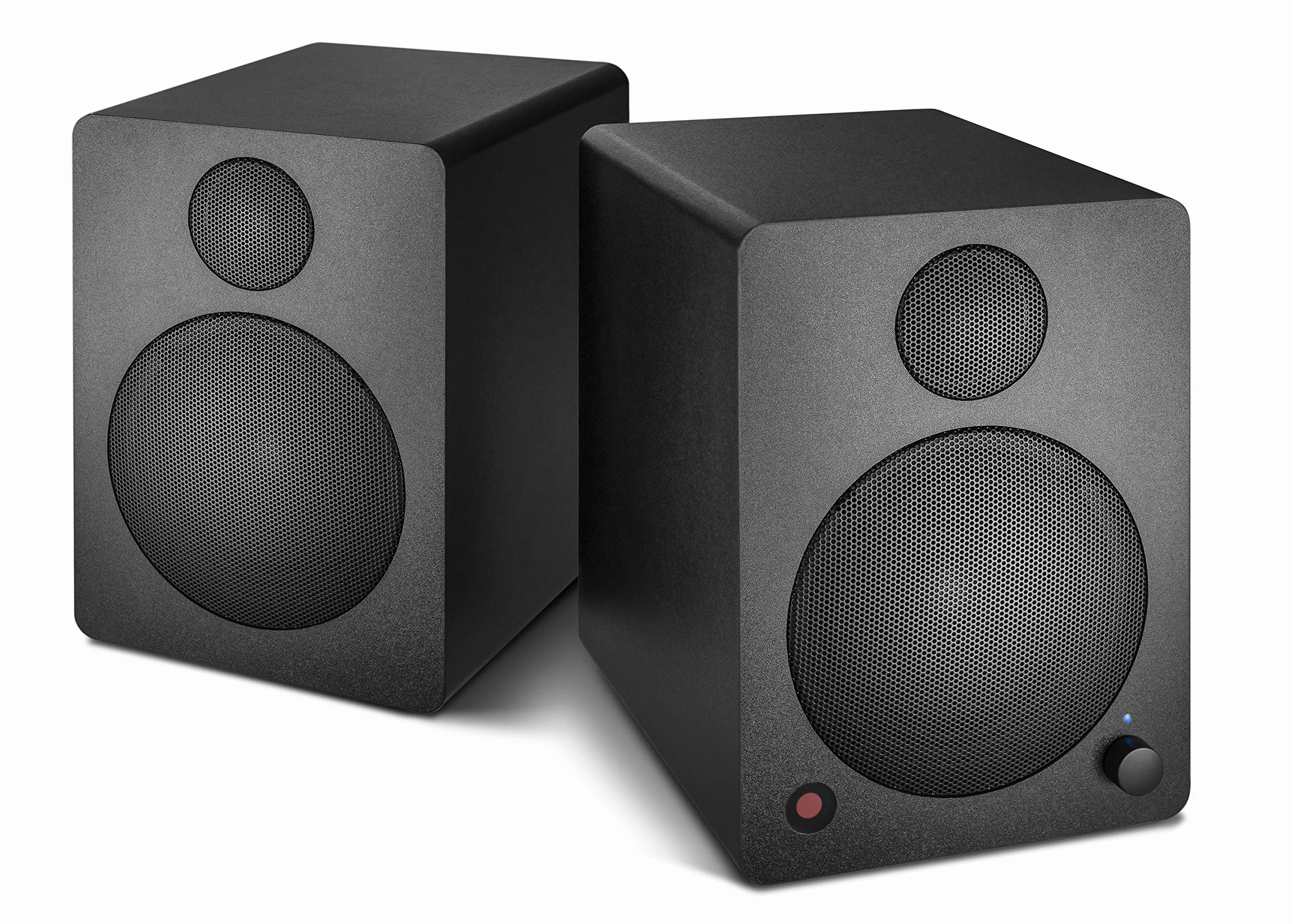 wavemaster Cube Mini Neo Black – system głośników regałowych (36 W) z transmisją strumieniową Bluetooth, przyłącze cyfrowe i pilot zdalnego sterowania na podczerwień, aktywne pudełko, wykorzystanie do telewizorów/tabletów/smartfonów, czarny (66370)