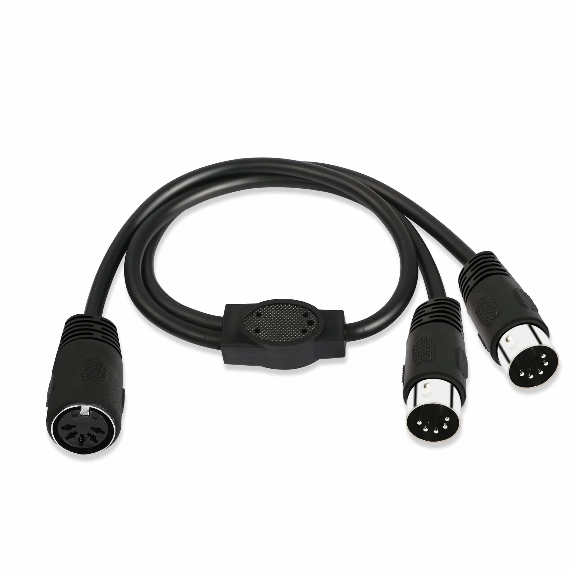 GINTOOYUN MIDI rozdzielacz Y kabel adaptera 19,6 cala DIN 5-pinowy żeński na podwójny 5-pinowy męski kabel do mikserów, klawiatur i fortepianów elektronicznych