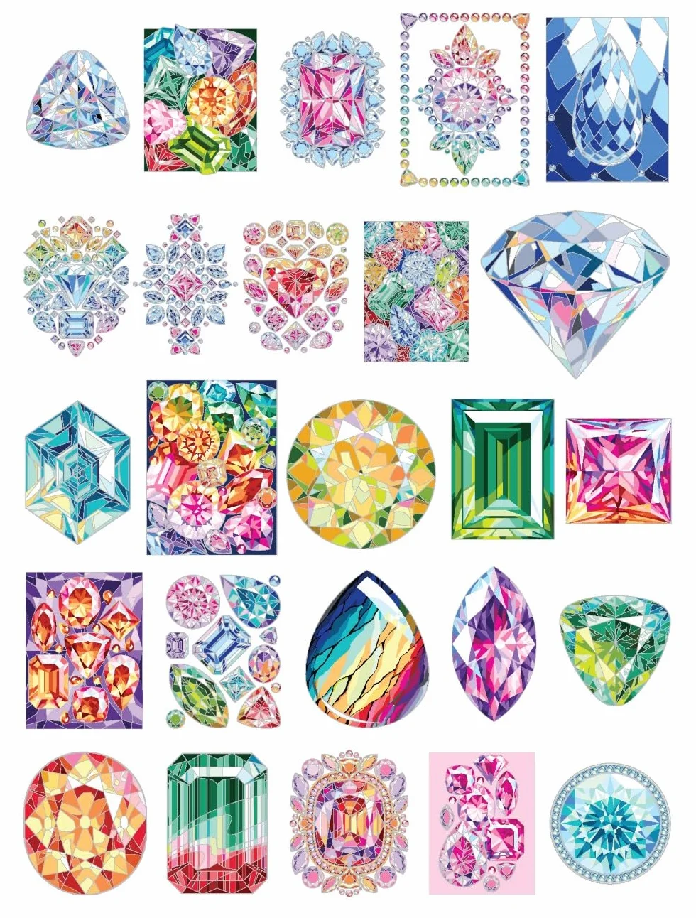 Creative Haven Gemstones Color by Number