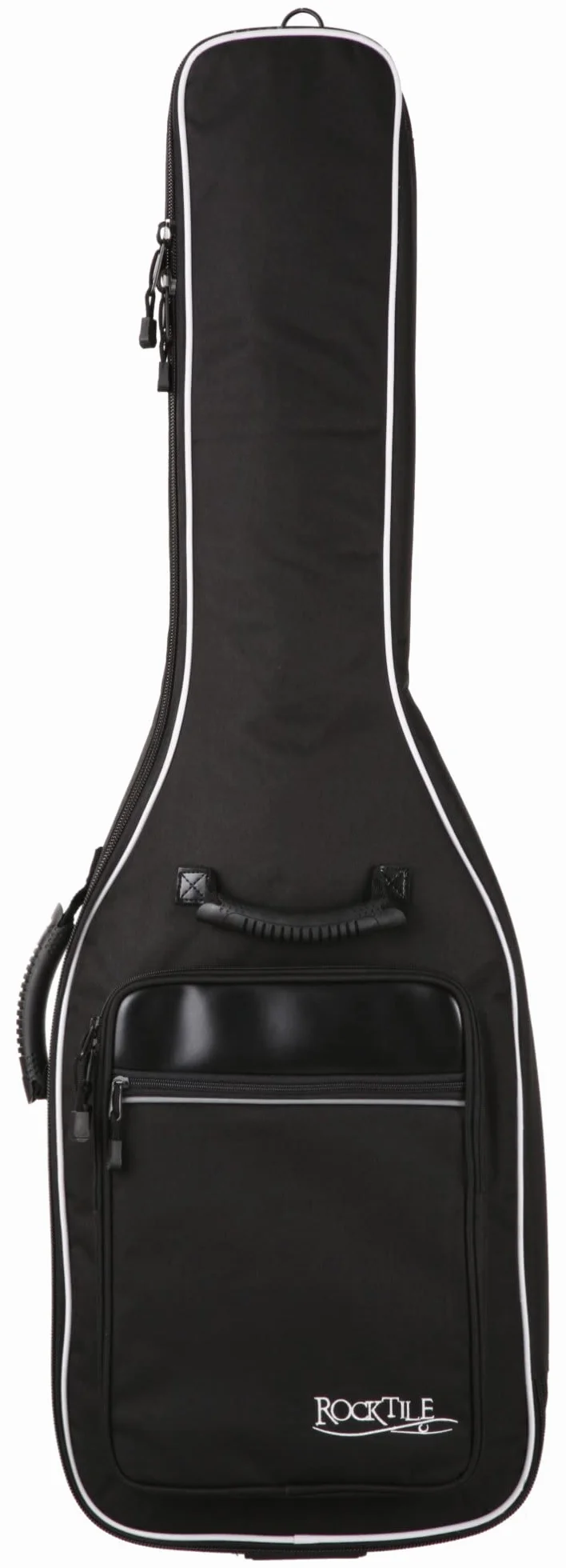 ROCKTILE Torba na gitarę elektryczną (Gigbag na gitarę elektryczną, wyściełana z zestawem plecakowym, duża kieszeń zewnętrzna), czarna