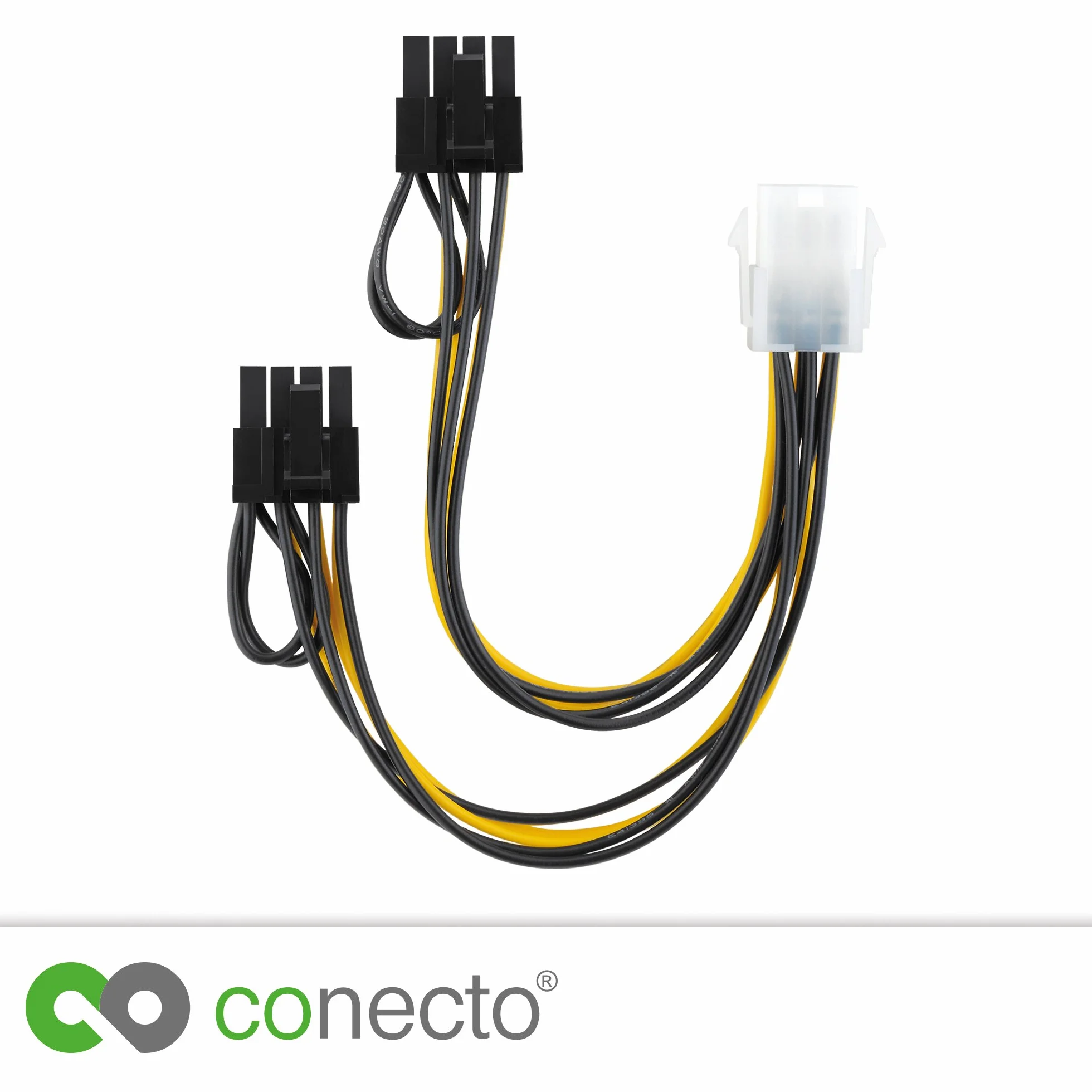 conecto CC20116 adapter zasilania karty graficznej "PCI-e, 6-biegunowy żeński na 2x 6+2-biegunowy wtyk", czarny