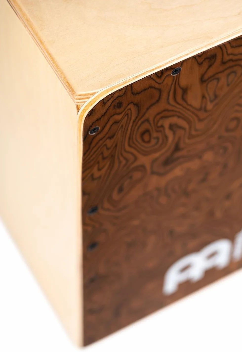 Meinl Percussion Snarecraft Cajon Instrument – Kompaktowy Cajon z Dwoma Sprężynami Werblowymi – Panel Przedni Burl Wood (SC80BW)
