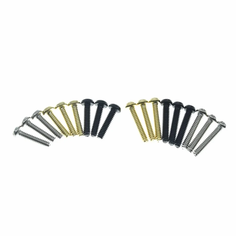 KAISH 20 sztuk wkrętów montażowych ze stali nierdzewnej American #6-32 3-drożny / 5-drożny przełącznik do Stratocaster/Telecaster Black