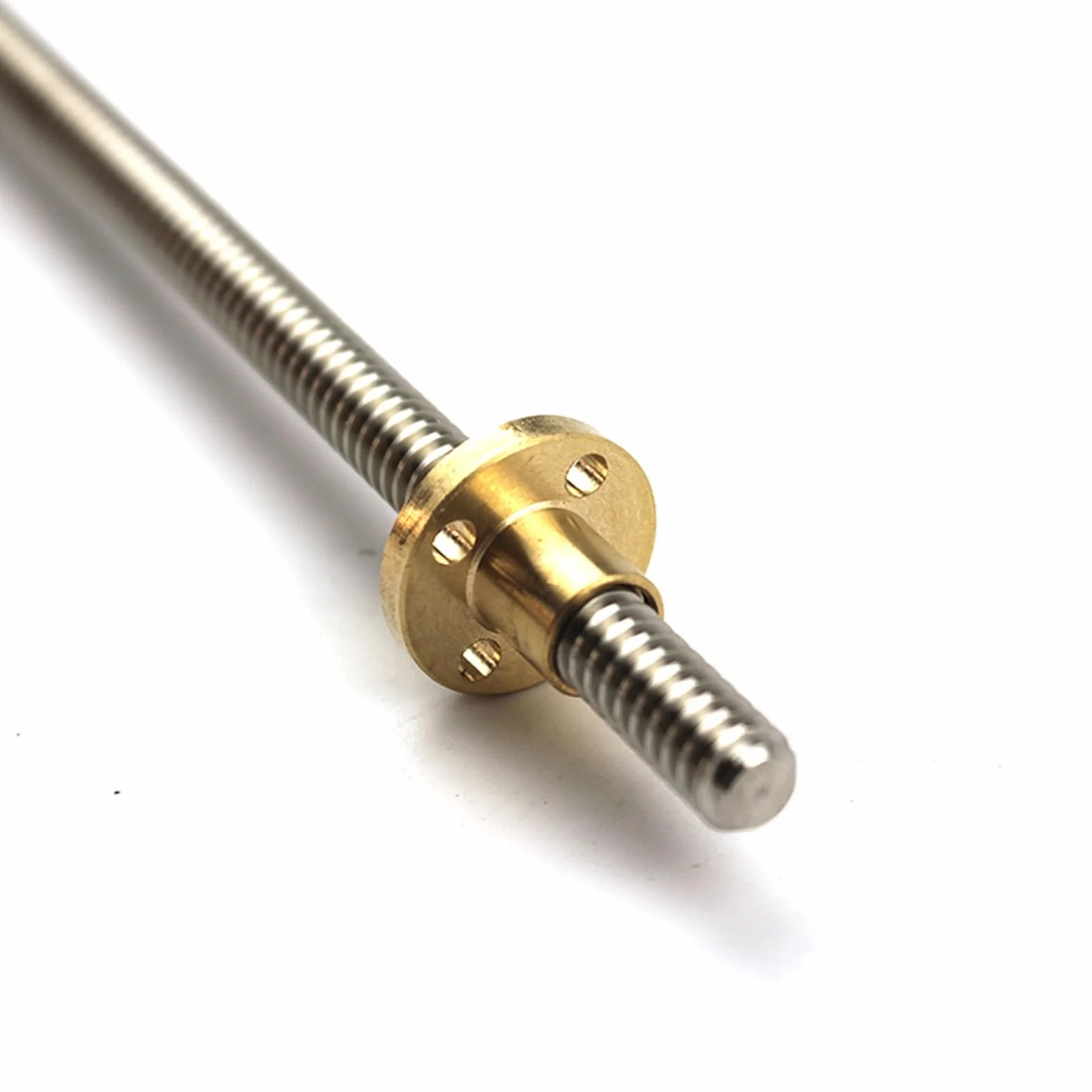 Skok śruby trapezowej 8 mm Skok 1 mm 2 mm Śruba sterująca 1 mm 2 mm 4 mm 8 mm 12 mm z mosiężną nakrętką w pełni gwintowana śruba sterująca T8 nakrętka wału (kolor: 1 mm Pitch