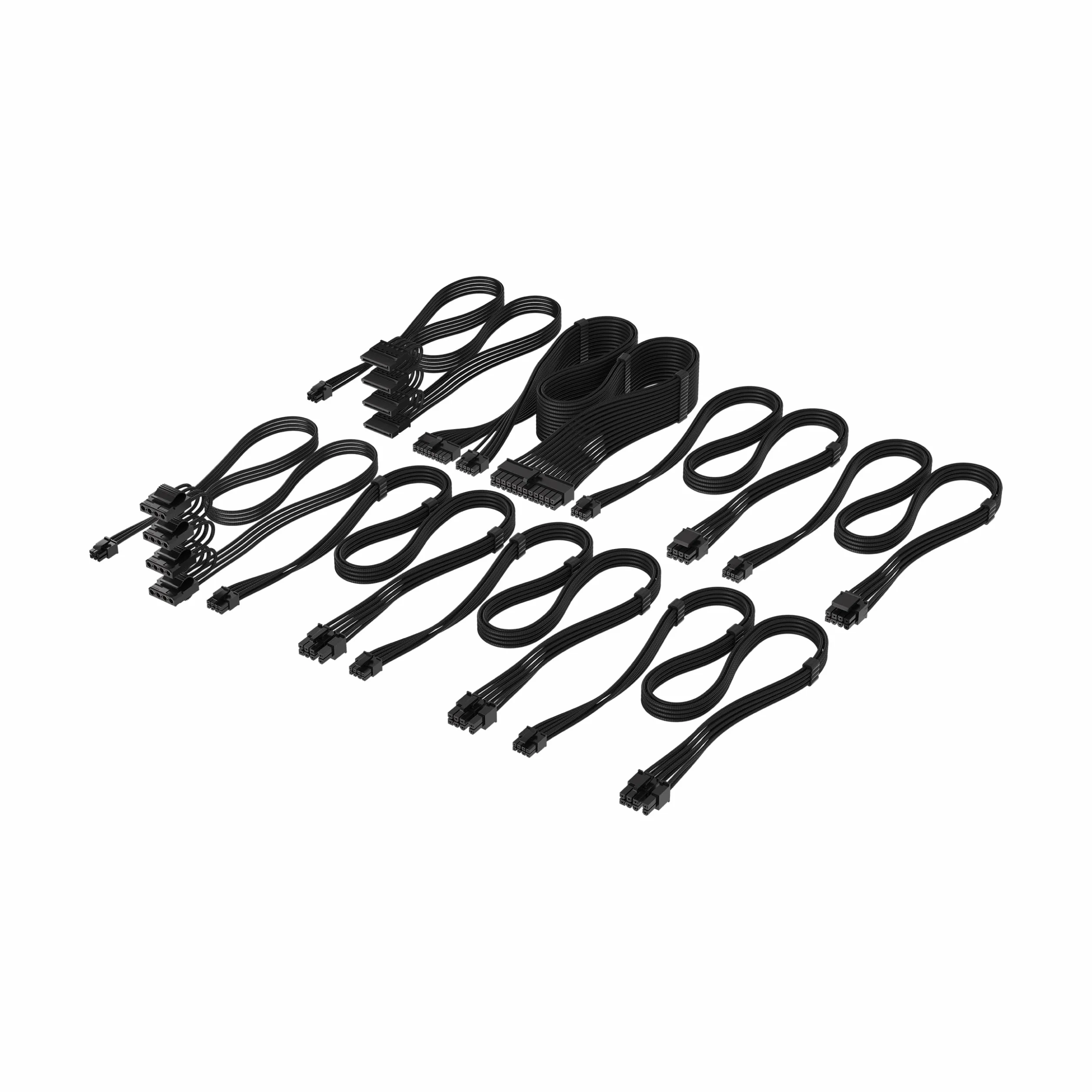 Corsair Elite Premium typ 5 pojedynczy kabel PSU z pojedynczą osłoną, niskoprofilowe grzebienie kablowe, potrójny rękaw paracord, kompatybilne zasilacze typu 5 - czarny