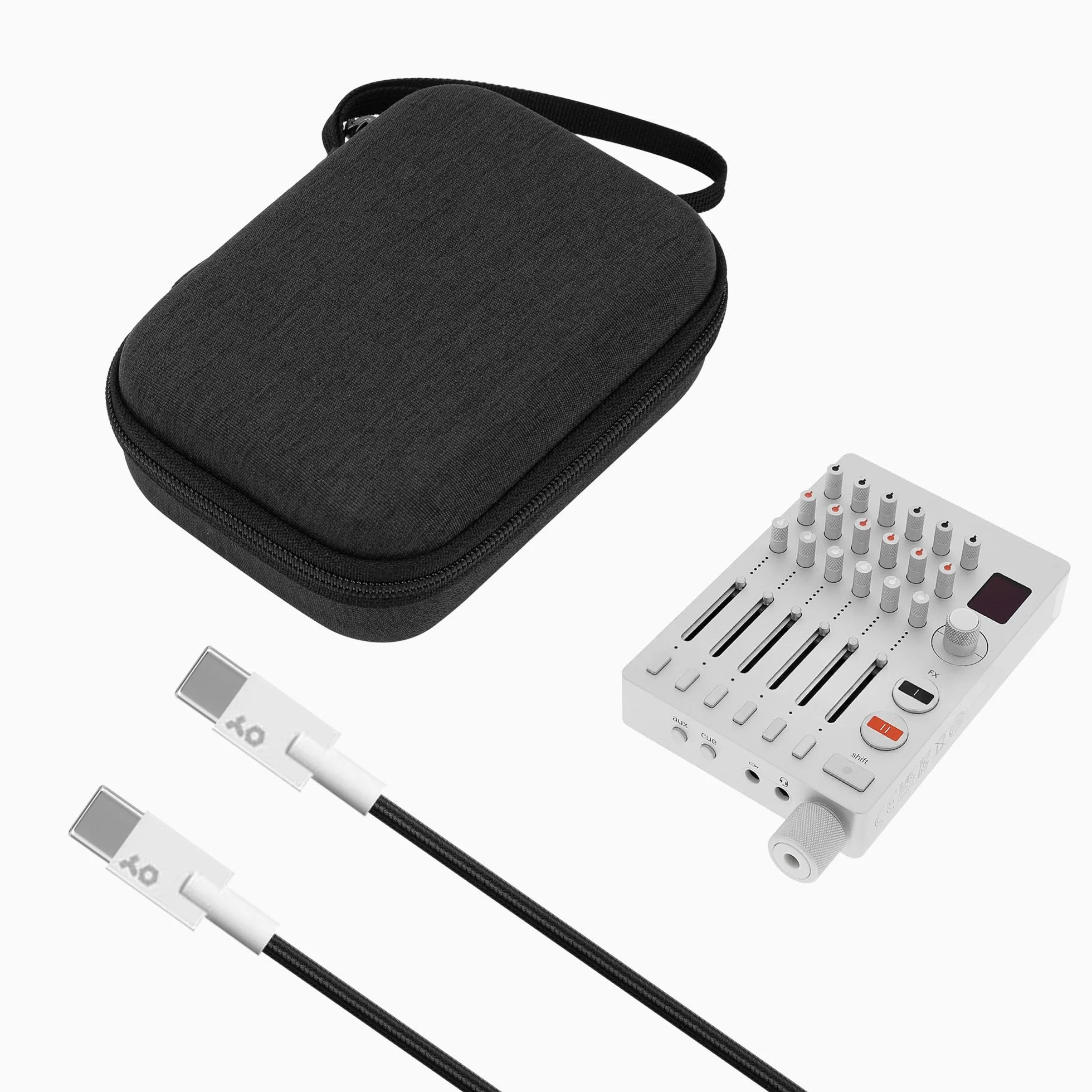 GEEKRIA Etui z interfejsem audio, kompatybilna z Teenage Engineering TX-6, przenośna torba podróżna EVA z twardą obudową (ciemnoszara)