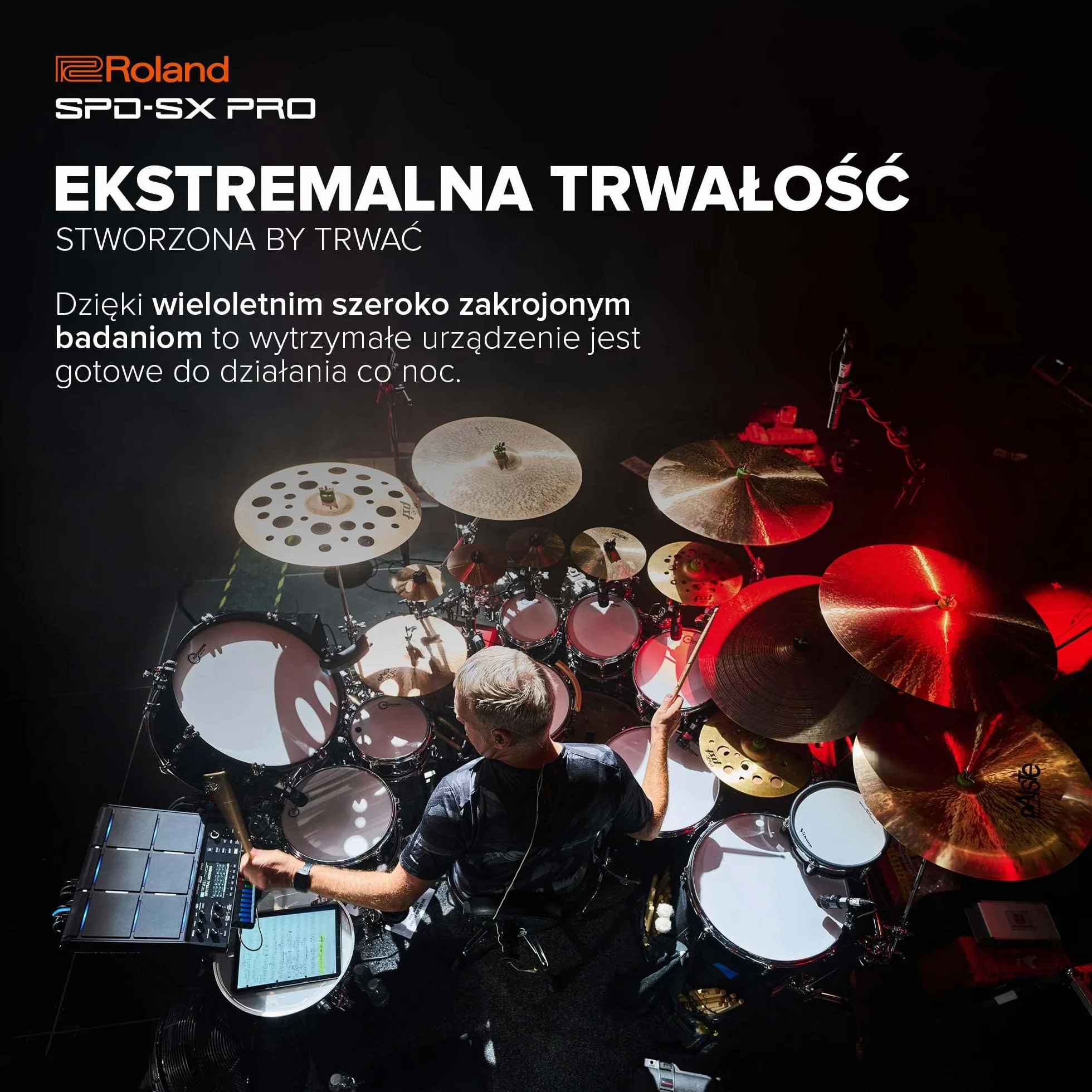 Pad so Sampli Roland SPD-SX PRO | Flagowy Pad do Sampli dla Perkusistów i Innych Muzyków | 9 Powierzchni do Gry, 8 Zewnętrznych Wejść Wyzwalających, Kolorowy Wyświetlacz