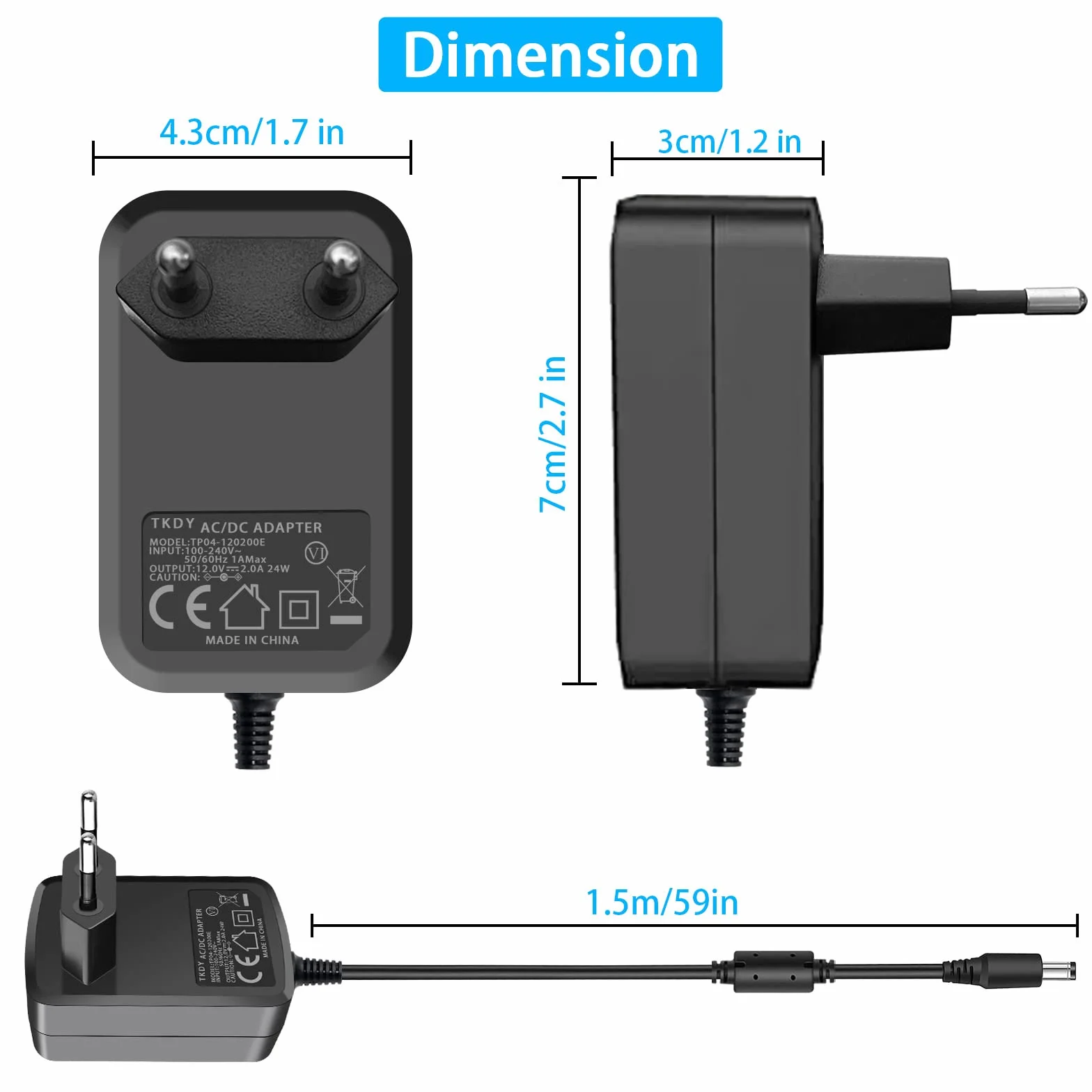 Casio Privia AC na DC adapter do AD-A12150LW, AD-A1215LW, PX-130, PX-350, PX-160, PX-150, CDP-120, 6000, 7200