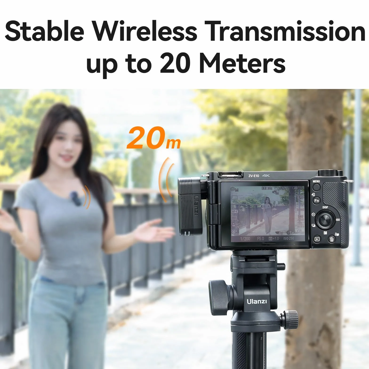 ULANZI A100 Bezprzewodowy mikrofon, Mini mikrofon krawatowy do iPhone15/16'a i Androida/Kamera/USB-C, 13.5 godzin autonomy, Mikrofon Lavalier plug and play do Nagrywanie Wideo, YouTube, TikTok, Vlog