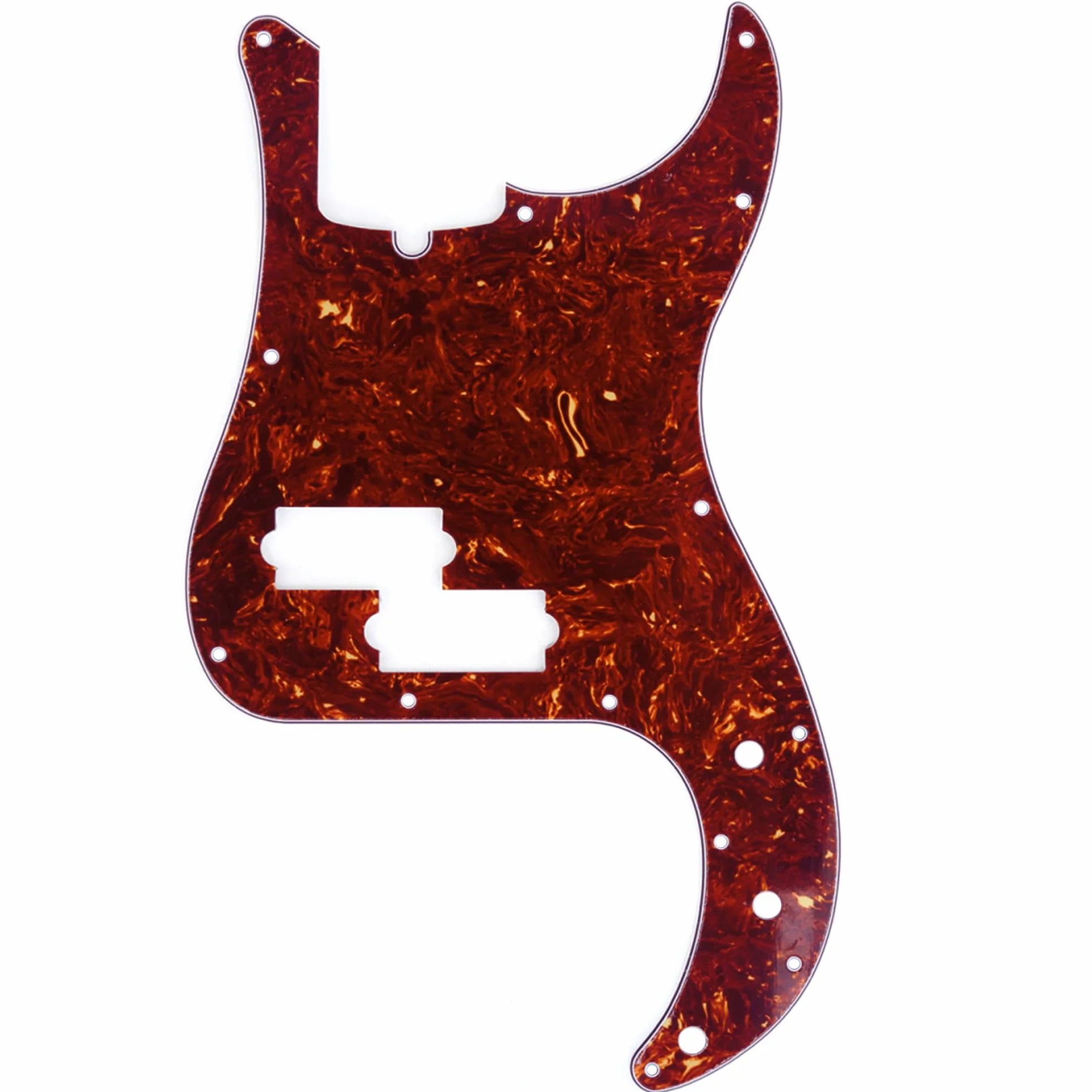Musiclily Pro 13 Otworów Typ Nowoczesny Pickguard P Bass Maskownica do Gitary Basowy 4-strunowy American Precision Bass, 4 warstwowy Vintage Tortoise