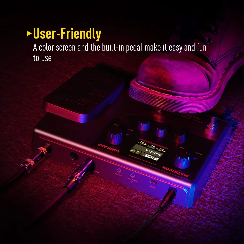 SONICAKE Wielofunkcyjny gitarowy gitara basowa wzmacniacz modelowanie szafki na podczerwień symulacja z pedałem ekspresji FX Loop MIDI Stereo OTG USB interfejs audio Matribox QME-50