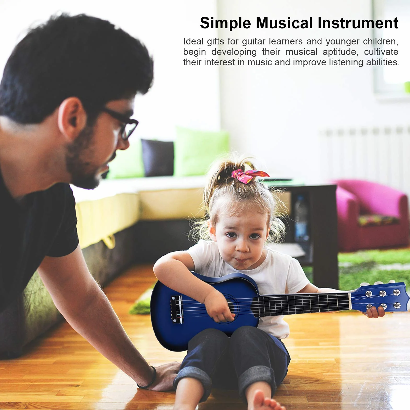 Ejoyous Ukulele 21 cali dla początkujących dzieci gitara koncertowa 6-strunowa, gitara klasyczna dla dzieci i dorosłych początkujących