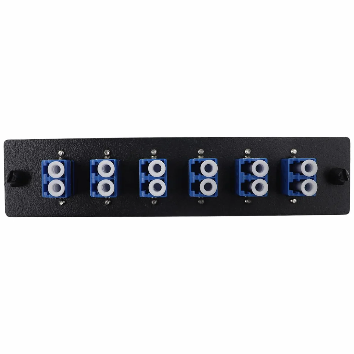 6 adapterów Duplex LCD, panel krosowy LGX-Footprint, wyposażony w 12 złączy z włókna szklanego, obudowa sprzęgła, niebieski adapter LC-UPC