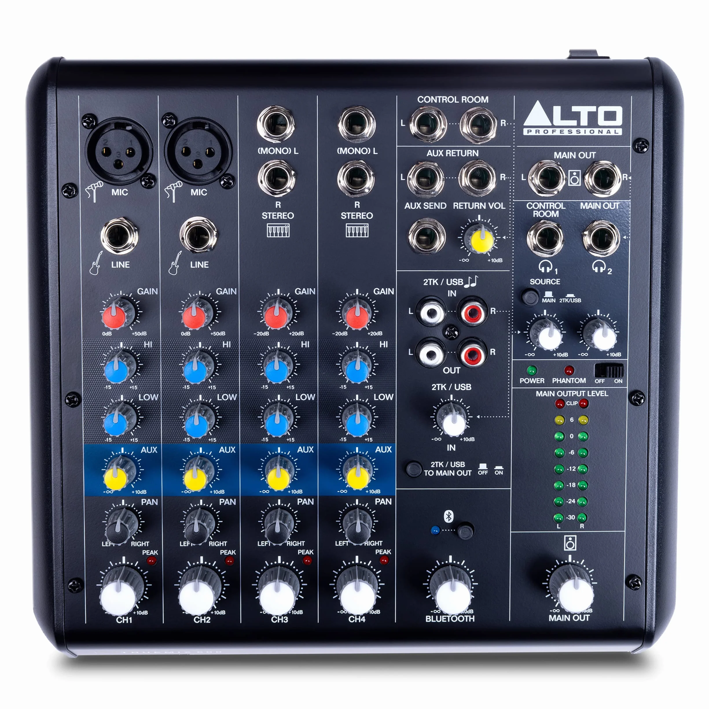 ALTO TrueMix 600 Mikser z 2 Wej. Mikr. XLR i Interfejsem USB Audio i Bluetooth do Podcastów, Występów, Streamowania, Nagrywania i DJ-ingu, PC, Mac