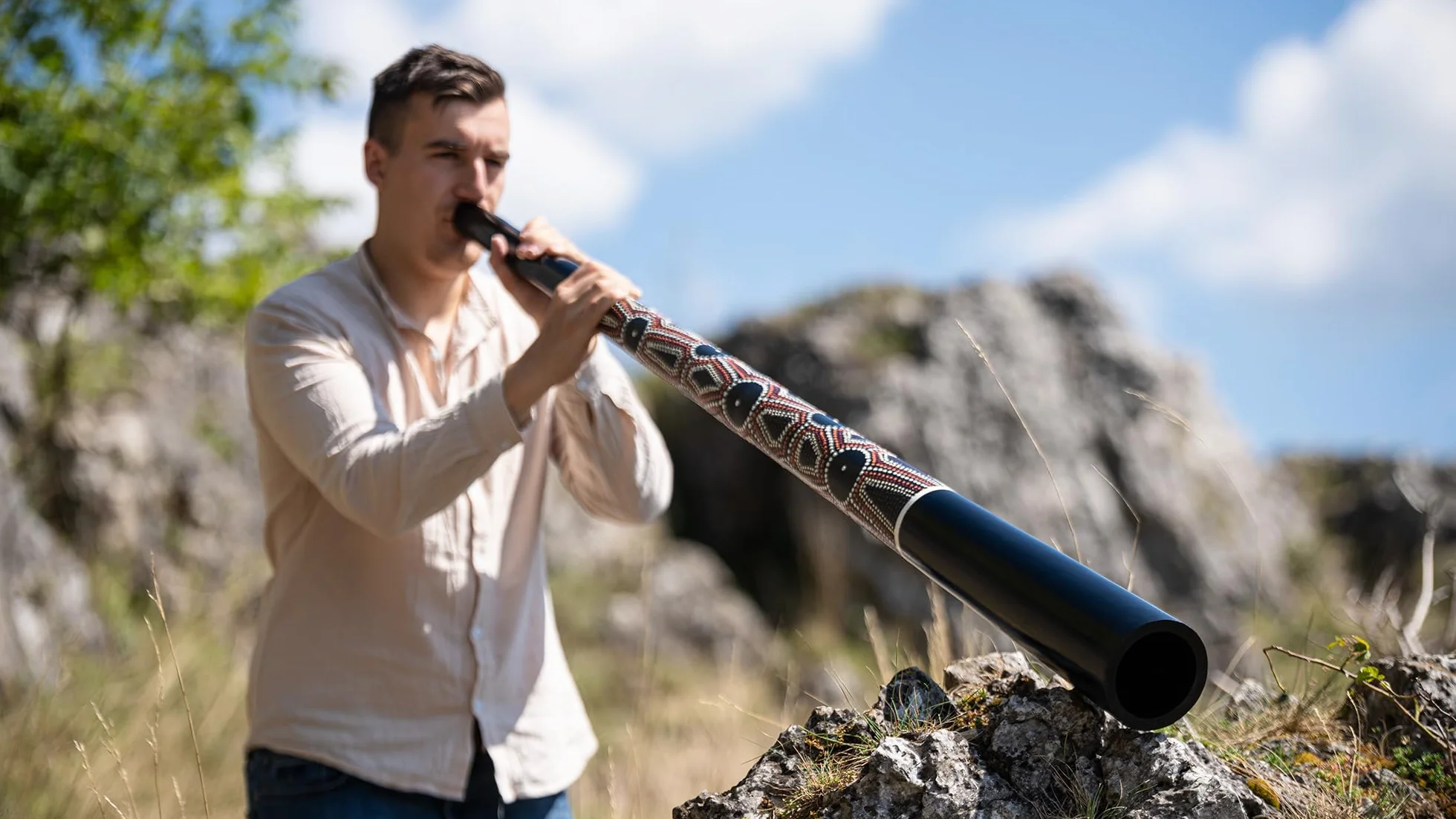 Sonic Energy Sliced Pro Didgeridoo składany instrument podróżny tonacja E drewno mahoniowe