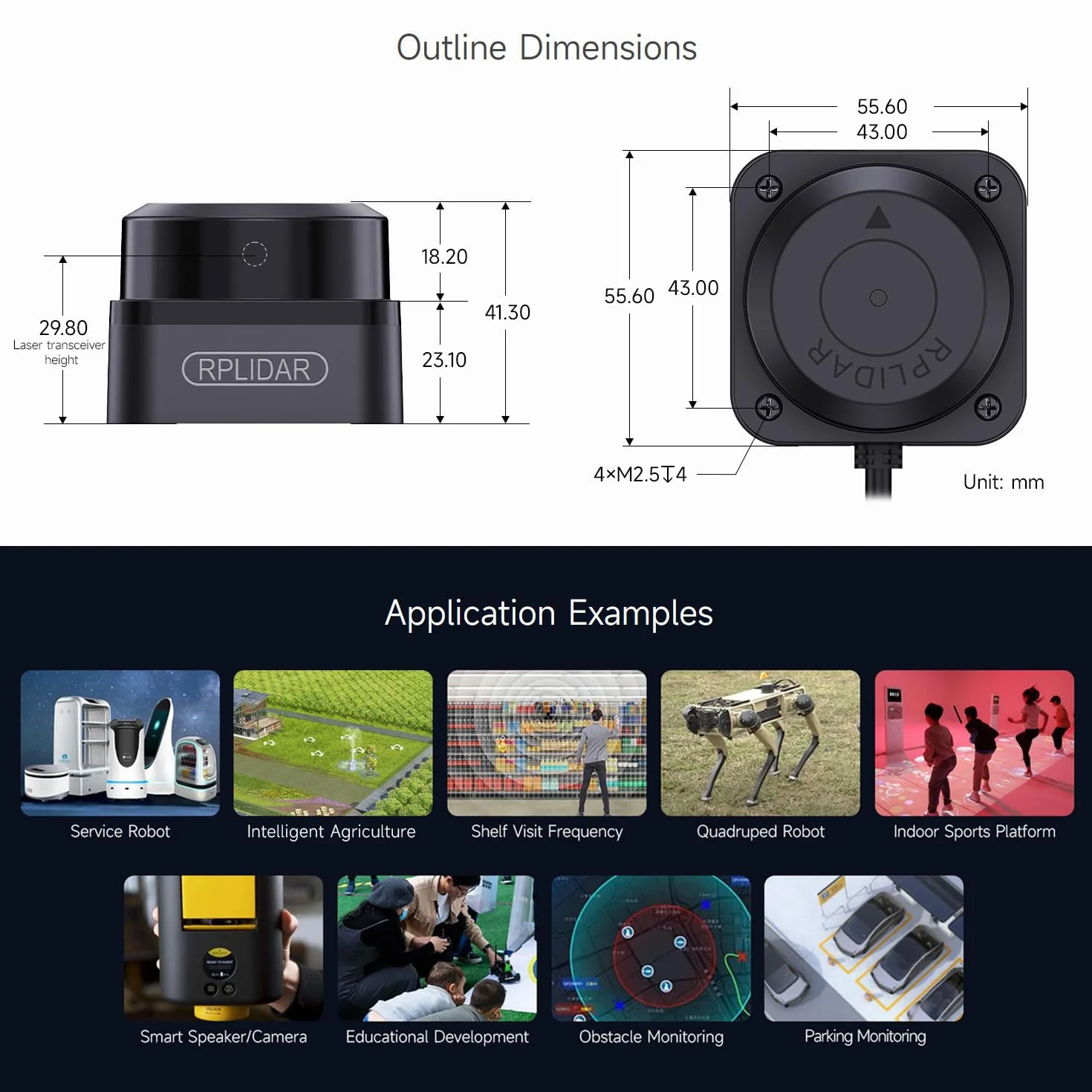 Waveshare Slamtec RPLIDAR C1 Laser Ranging Sensor, 360° Omnidirectional Lidar, Millimeter-Level High Definition, Anti-Interference and Anti-Adhesion, Compact and Easy to Integrate